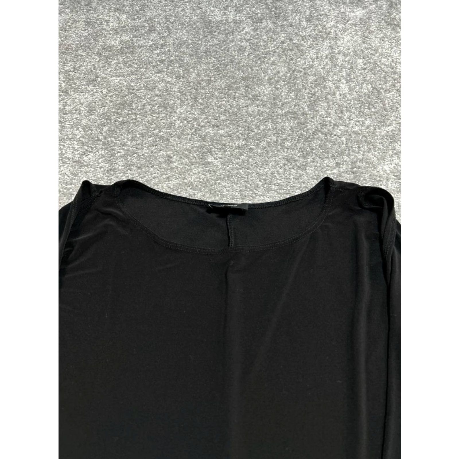 Theory Theory Dress Womens Medium Black A Line Stretch Round Neck Flared Sleeve Summer Size M / US 6-8 / IT 42-44 - 3 Thumbnail