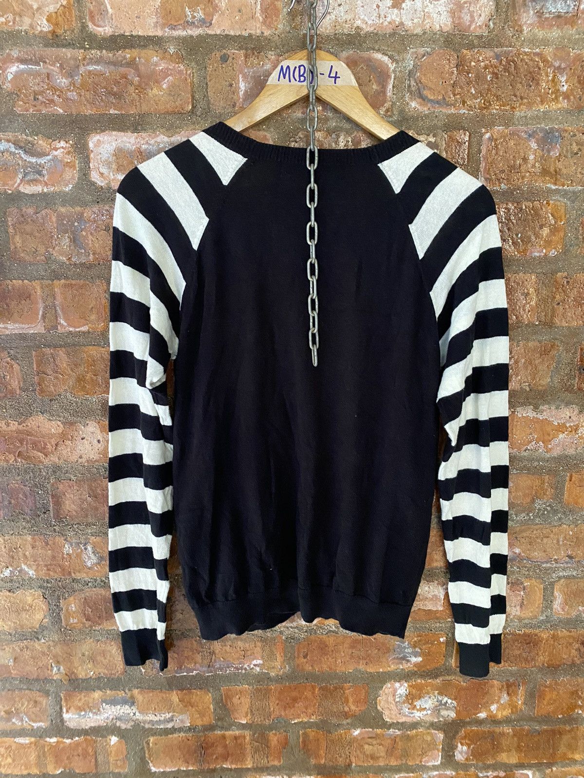 20471120 2000s Candy Striper Japan Punk Stripe Eye fly cardigan Size M / US 6-8 / IT 42-44 - 8 Thumbnail
