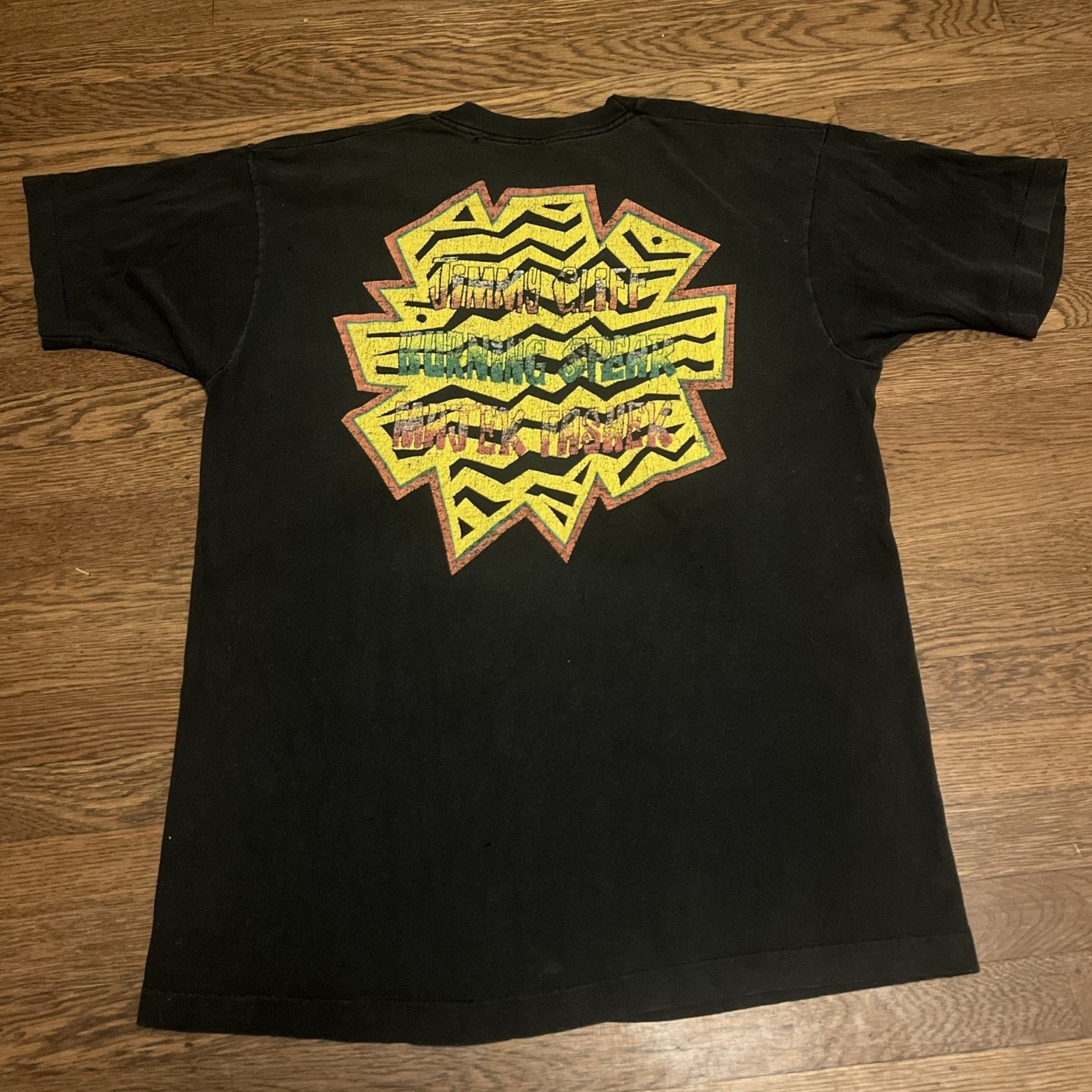 Fruit Of The Loom Vintage Burning Spear Jimmy Cliff Concert T-shirt 92 Reggae Size US L / EU 52-54 / 3 - 13 Thumbnail