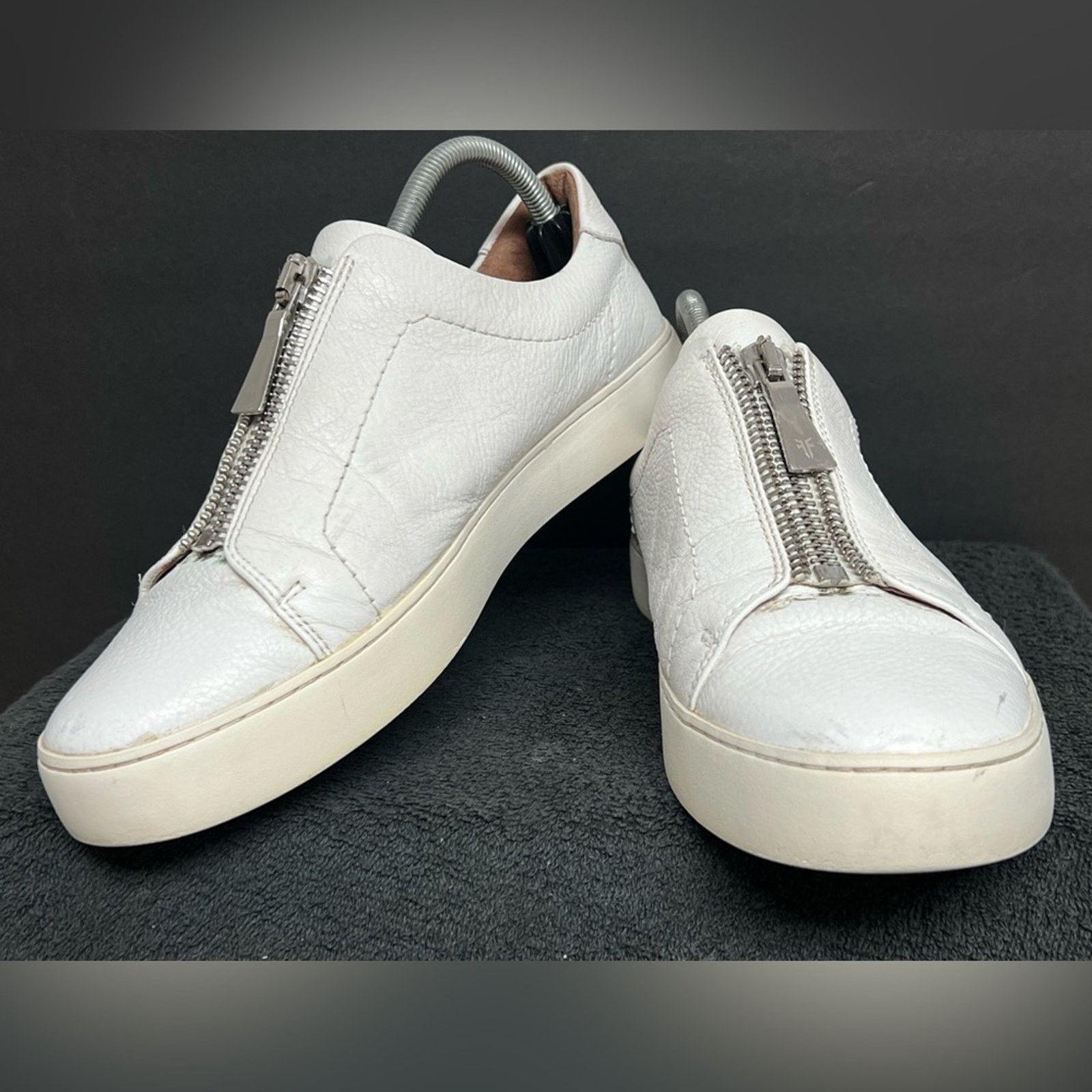 Frye Frye Women's Lena Zipper Low White Leather Shoes Size 11 M Size US 11 / IT 41 - 4 Thumbnail