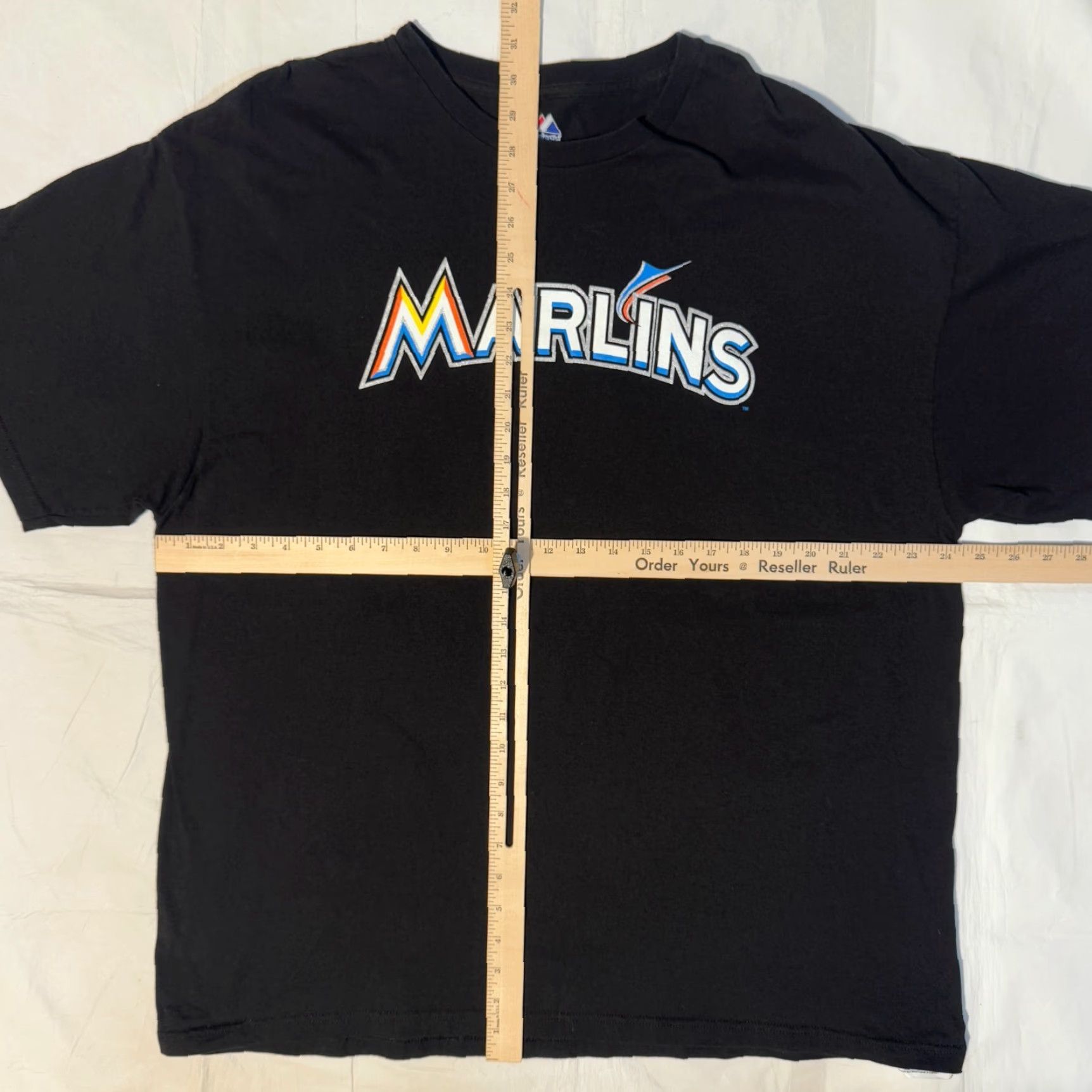 MLB Majestic MLB Miami Marlins Black Graphic Sports T-Shirt 2XL Men Short Sleeve Logo Shirt Size US XXL / EU 58 / 5 - 4 Thumbnail