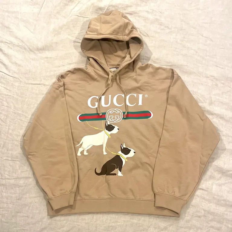 Gucci Gucci Logo Cotton Felted Jersey Hooded Sweatshirt Size US L / EU 52-54 / 3 - 2 Thumbnail