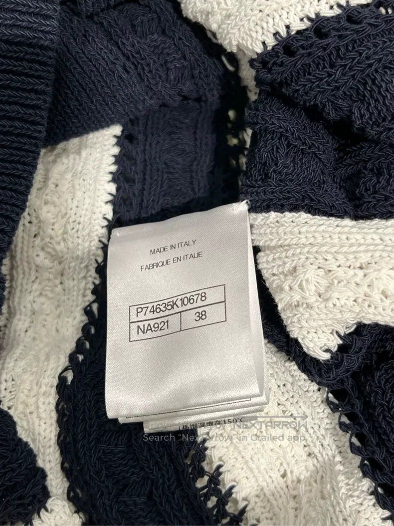 Chanel Chanel 23-year-old dark blue stitching white striped knitt Size XS / US 0-2 / IT 36-38 - 4 Thumbnail