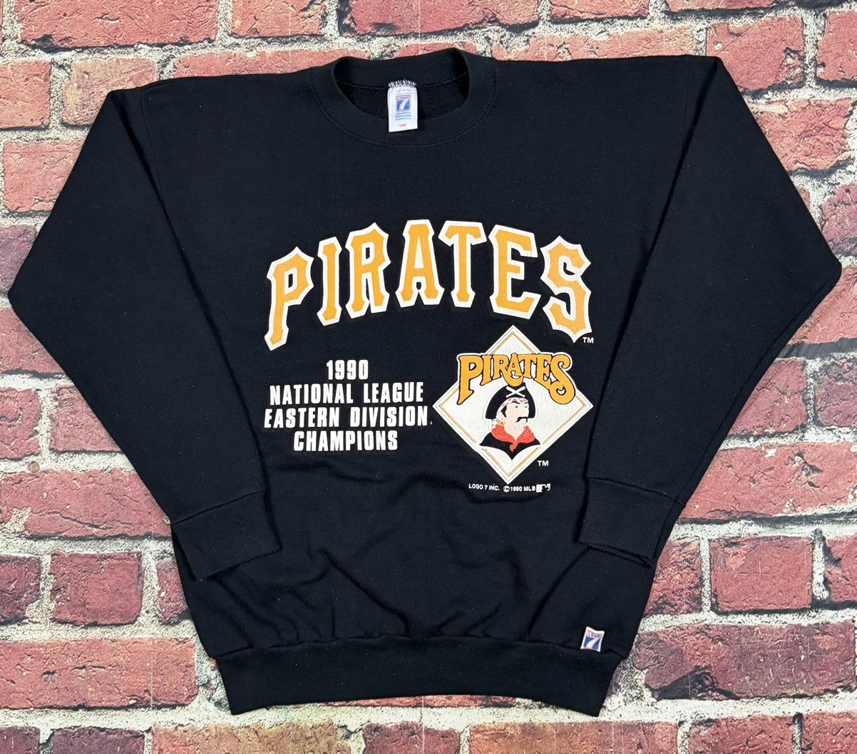 Logo 7 Vintage Pittsburgh Pirates Crewneck Sweatshirt Logo 7 1990 Size US L / EU 52-54 / 3 - 1 Thumbnail