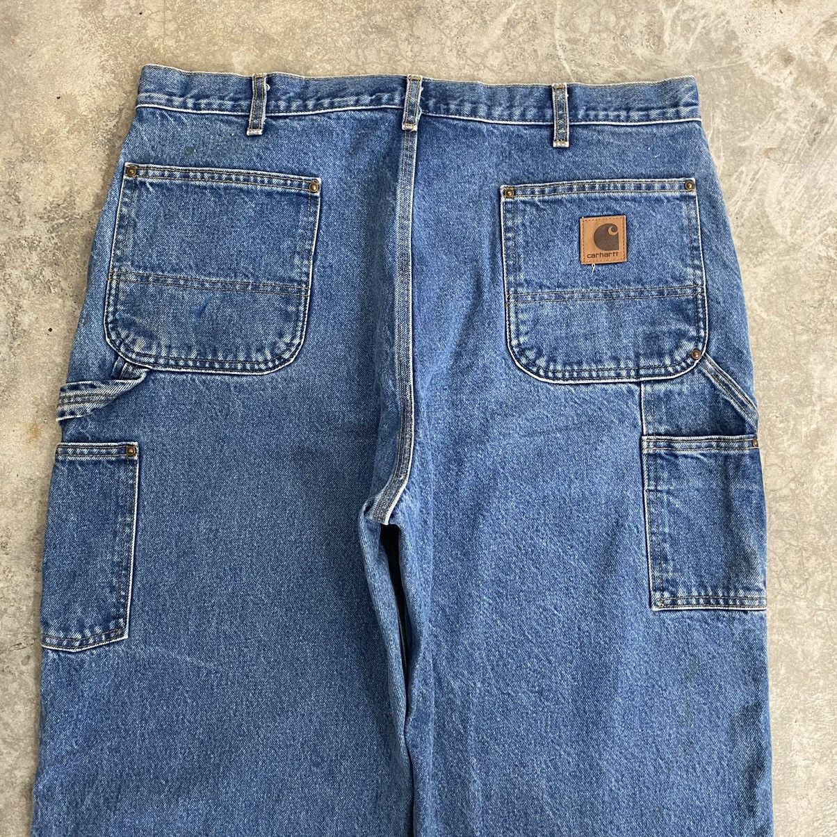Carhartt VTG Carhartt Double Knee Faded Blue Dirty Carpenter Denim Size US 38 / EU 54 - 19 Thumbnail