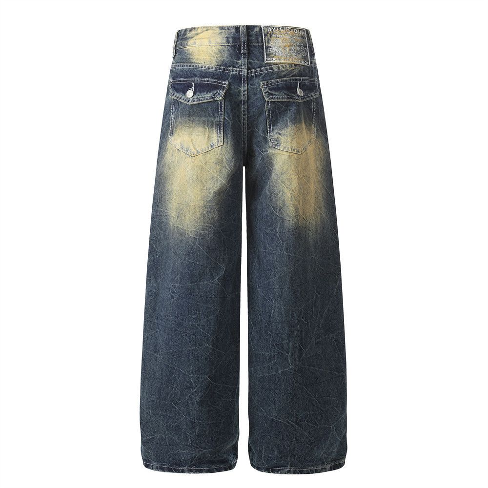 Vintage Men's Casual American Retro Gradient Washed Wide-Leg Jeans Size US 32 / EU 48 - 2 Thumbnail