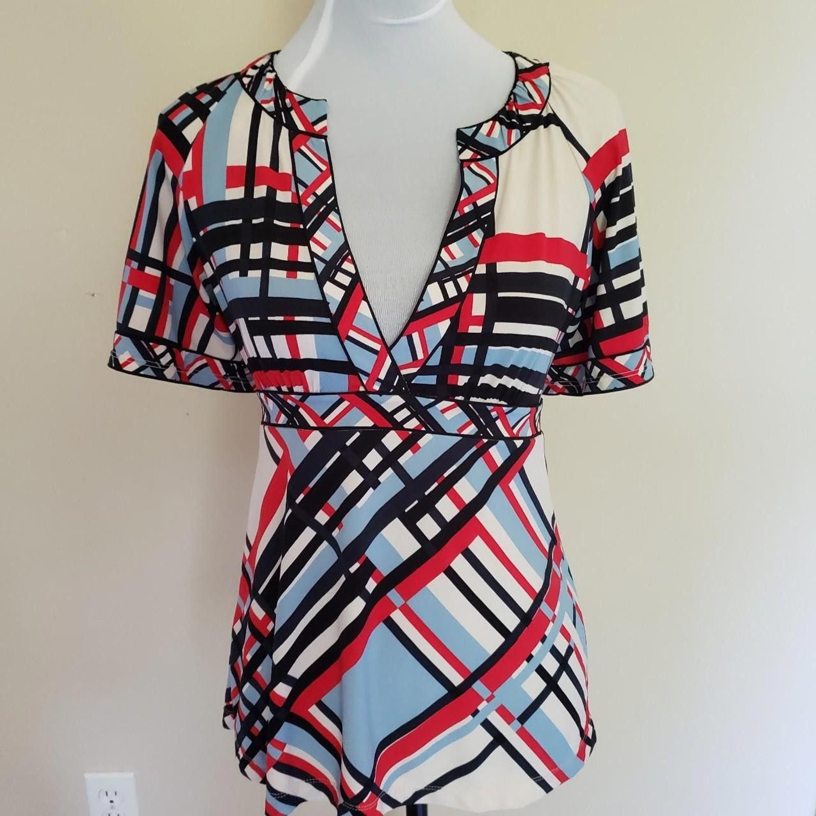 Vintage BCBGMAXZRIA V-Neck Empire Waist Flattering Women's Top XS Size XS / US 0-2 / IT 36-38 - 1 Thumbnail