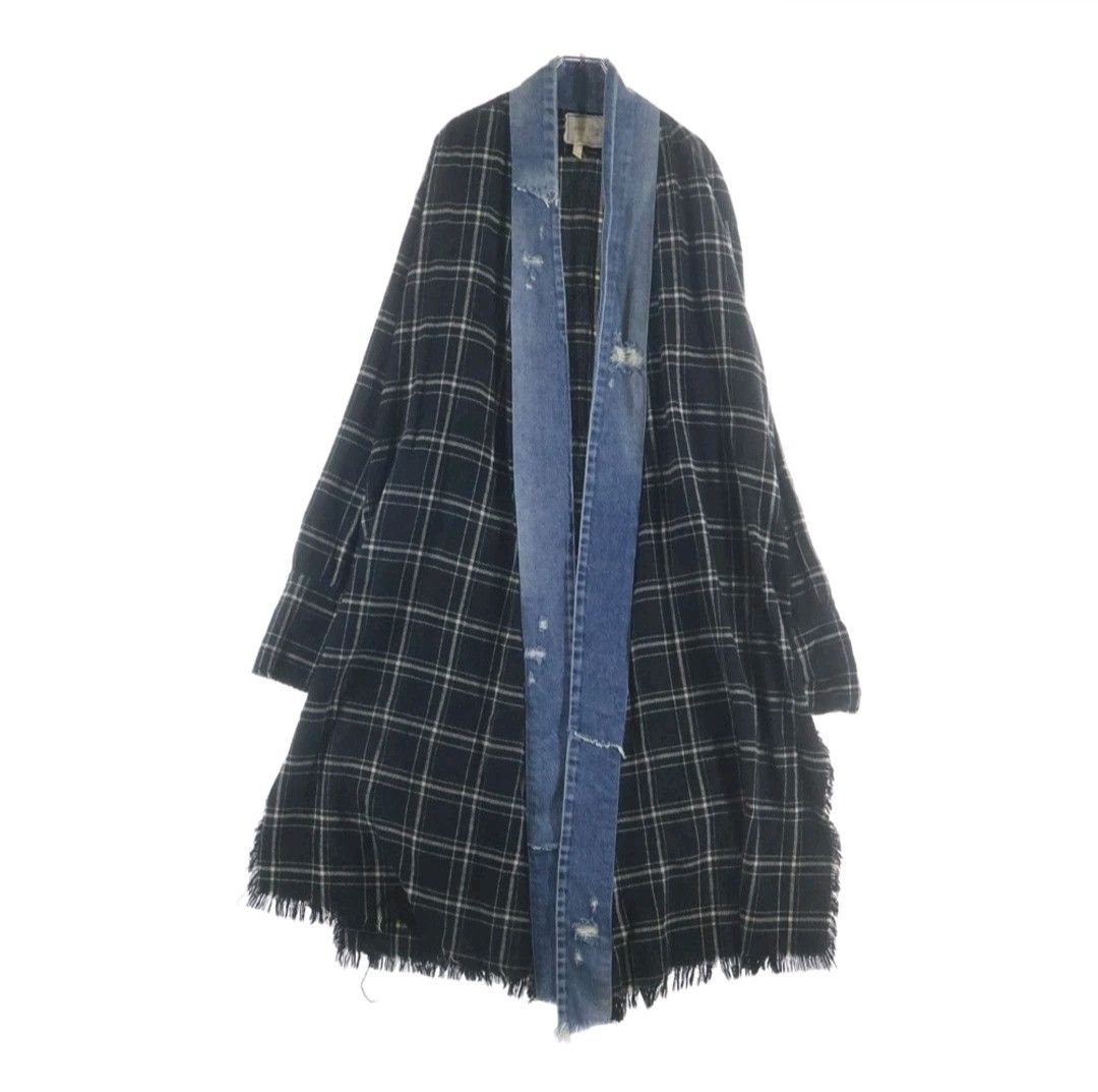 Greg Lauren Black Plaid Long Kimono Size US XL / EU 56 / 4 - 1 Thumbnail
