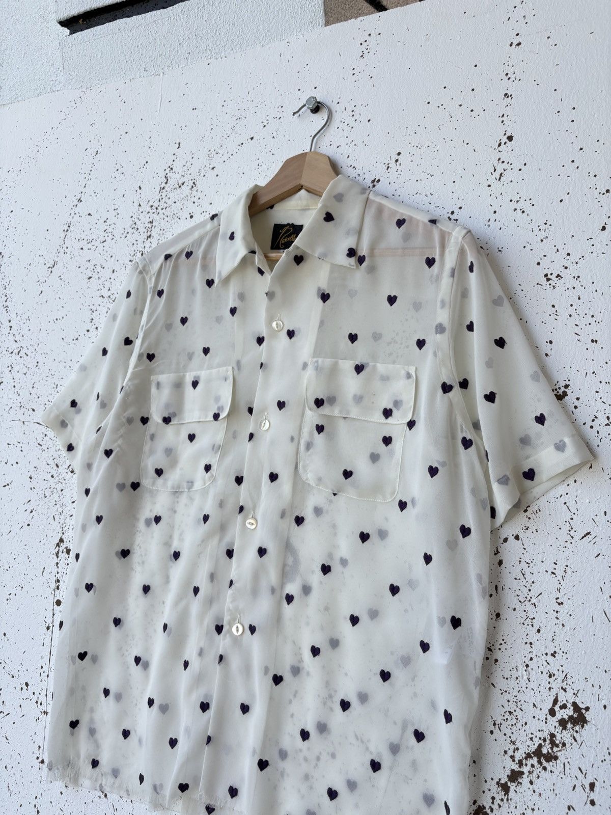 Needles Authentic Needles Heart-pattern Short Sleeve Shirt Nepenthes Size US M / EU 48-50 / 2 - 2 Thumbnail