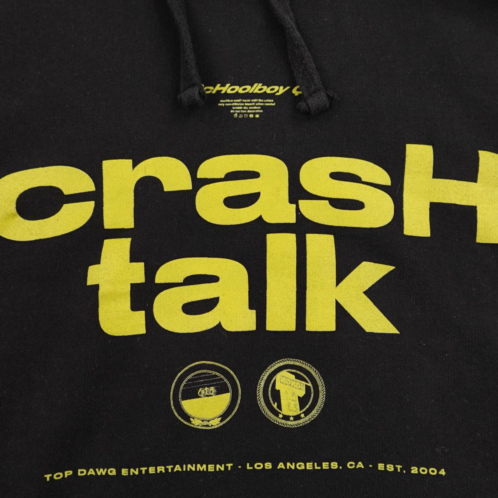 Vintage Top Dawg Entertainment Hoodie Men XL Black ScHoolboy Q Crash Talk Sweatshirt Graphic Print Hooded Pockets Drawstring Hip Hop Rap Size US XL / EU 56 / 4 - 4 Thumbnail
