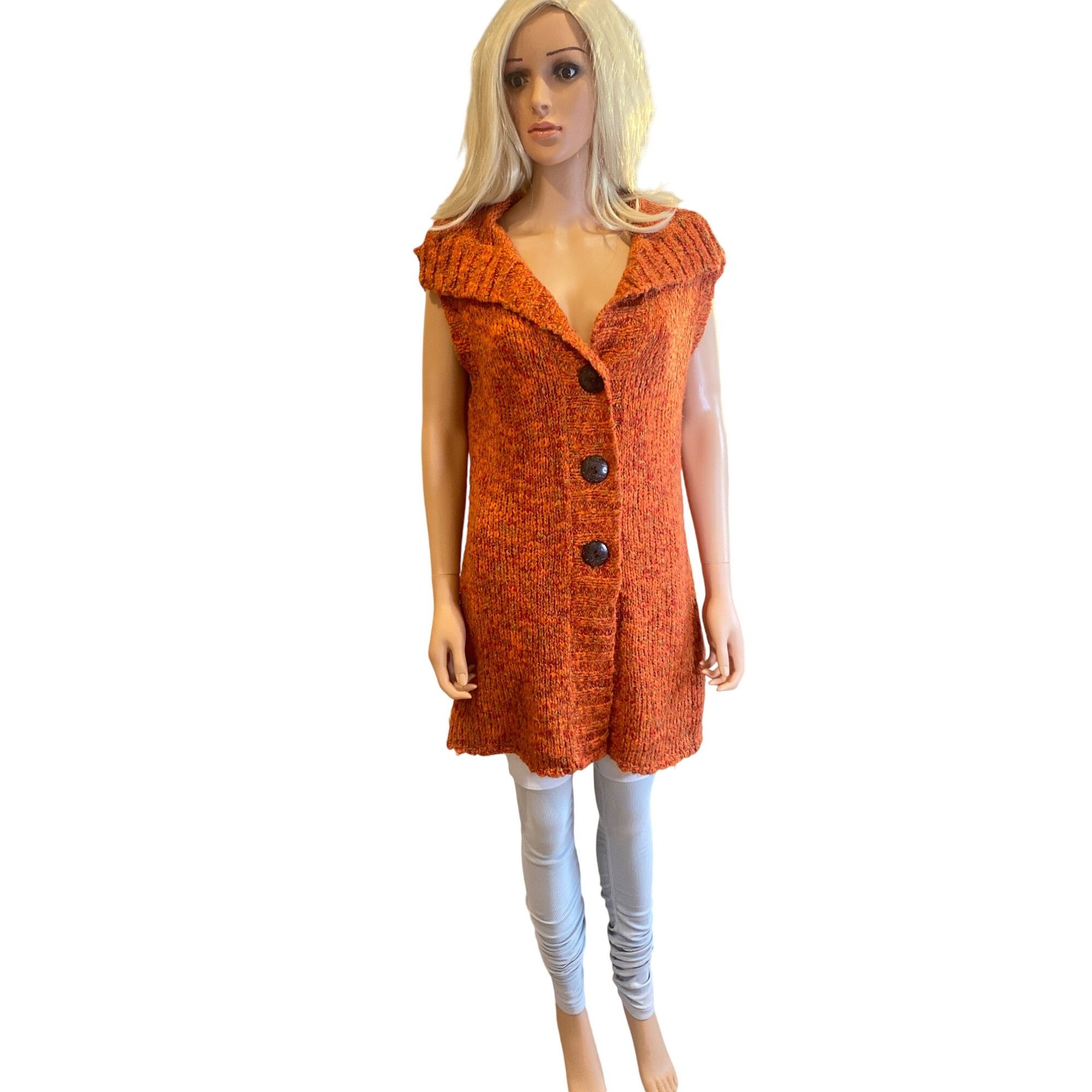 Other Chico's Crochet Long Sweater Cardigan Vest W's M Wool Blend Size M / US 6-8 / IT 42-44 - 11 Thumbnail