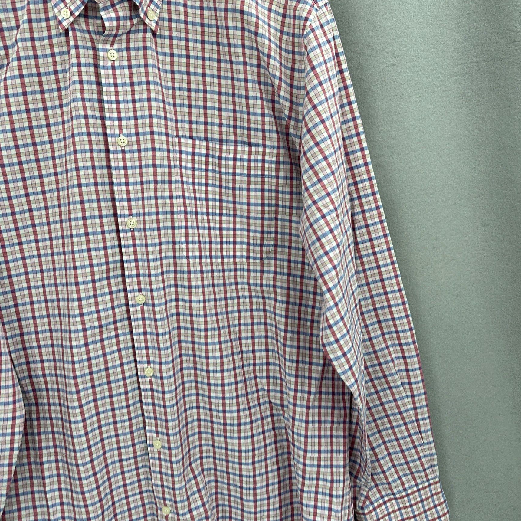 Peter Millar Peter Millar Shirt Mens Large Windowpane Check Button Front Long Preppy Dad Size US L / EU 52-54 / 3 - 7 Thumbnail