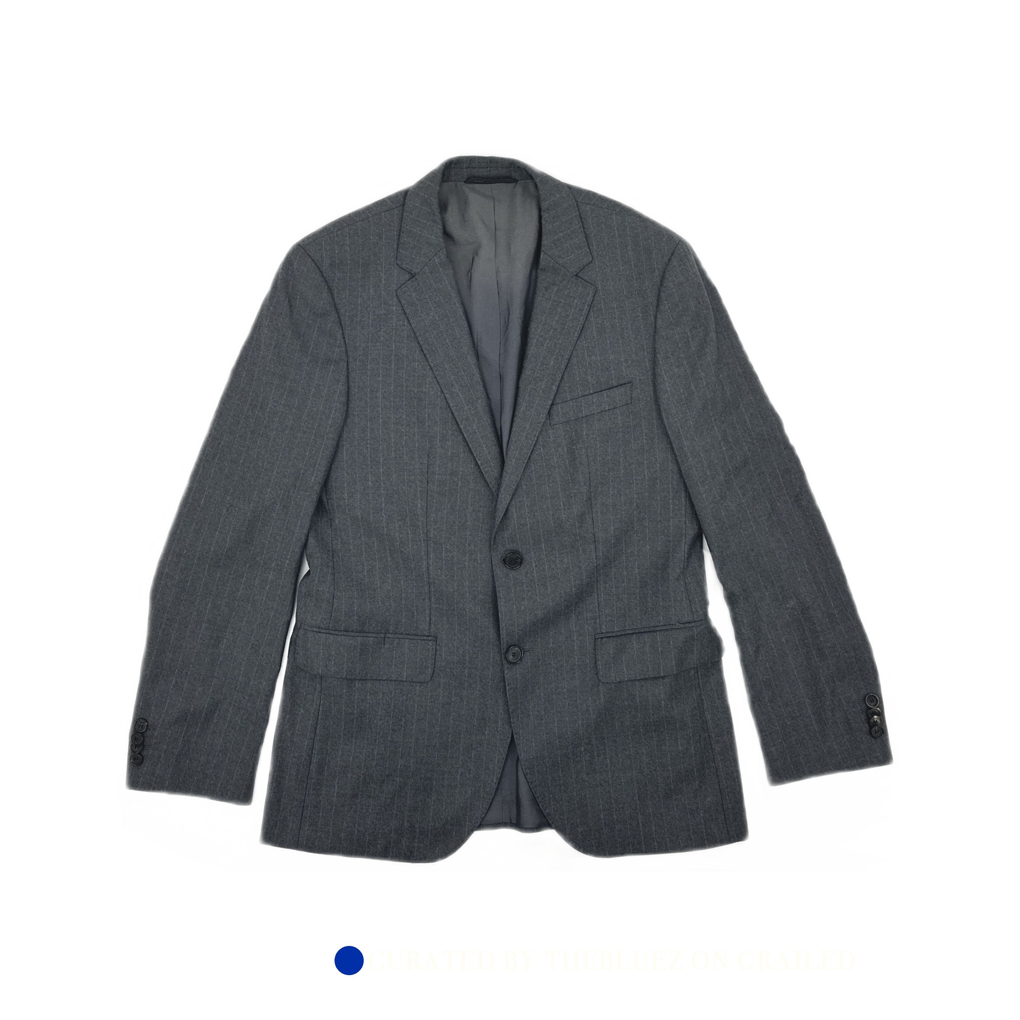 Loro Piana Gray Pinstripe Single-Breasted Blazer Size US M / EU 48-50 / 2 - 1 Thumbnail