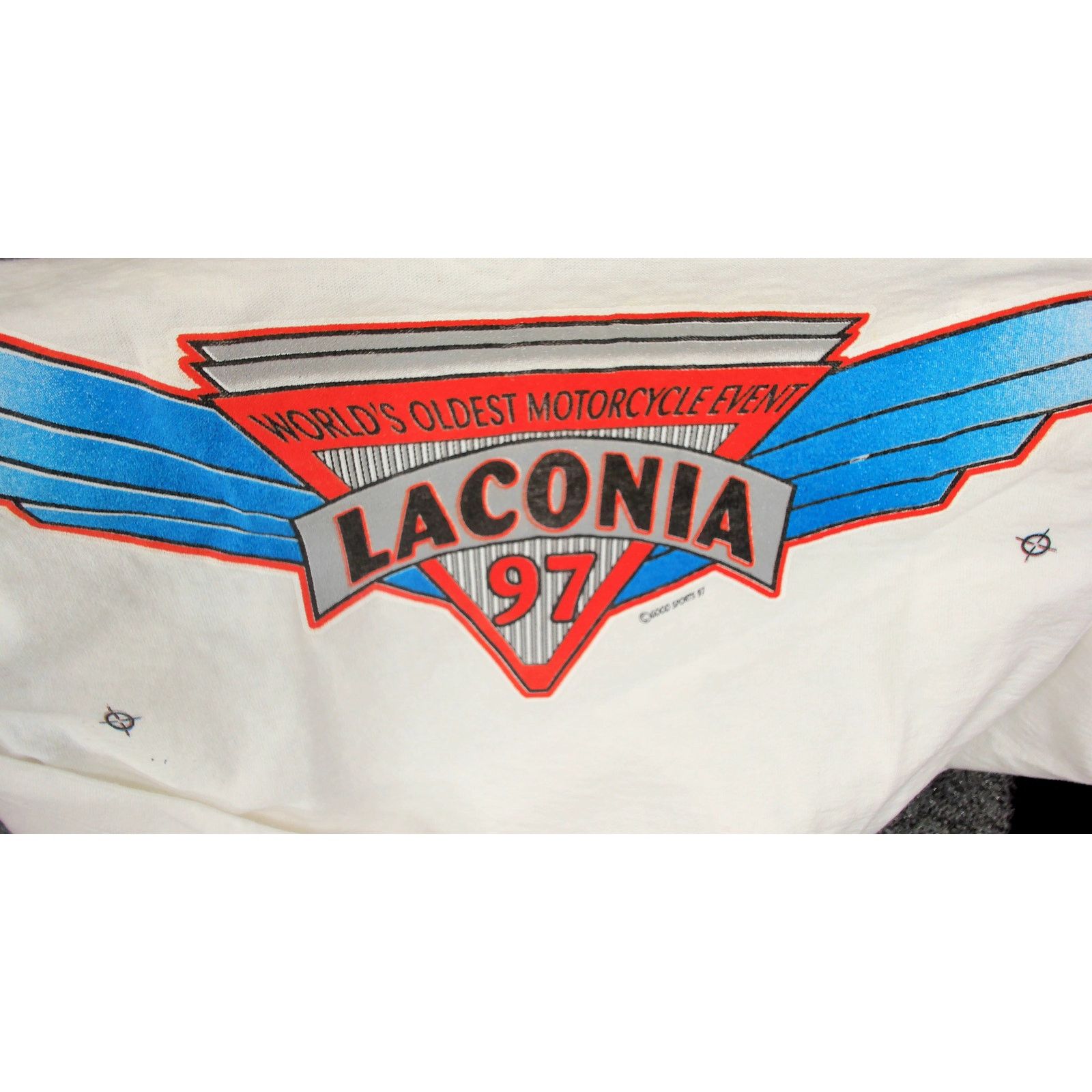 Fruit Of The Loom 1997 Laconia Motorcycle Rally 1-of-1 Strike-Off Sample Size US L / EU 52-54 / 3 - 10 Thumbnail