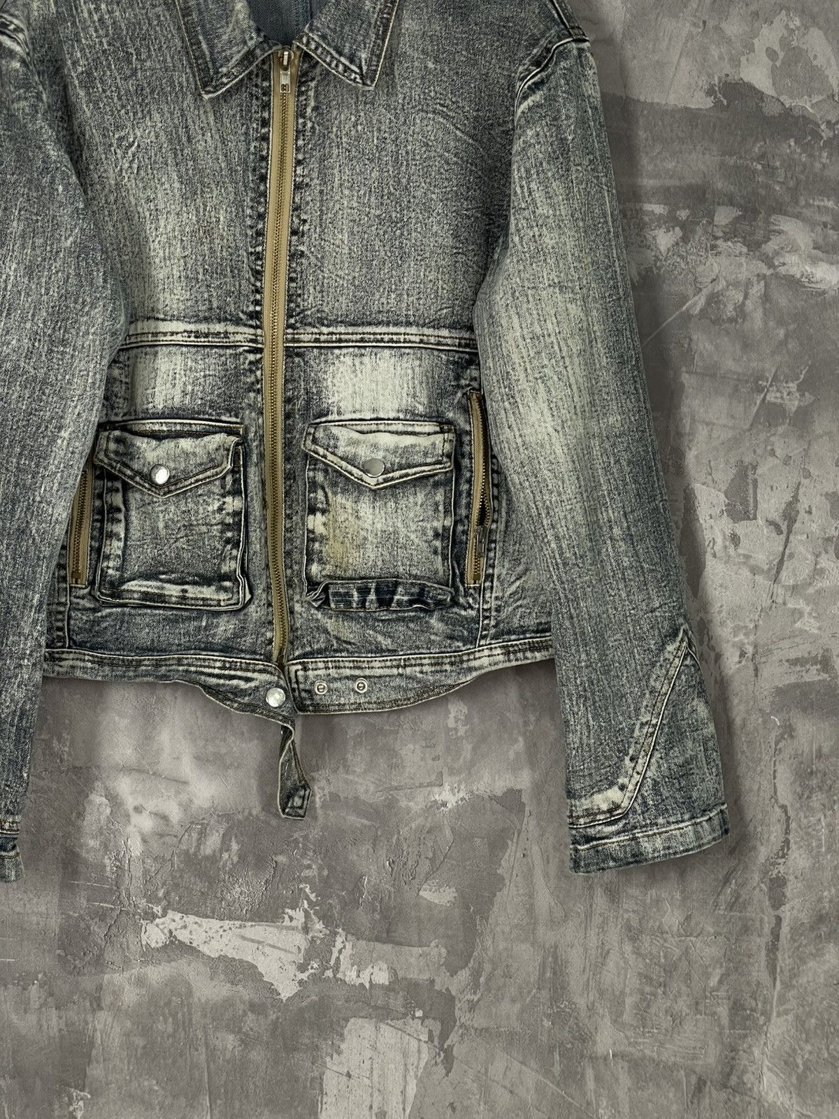 If Six Was Nine × Japanese Brand × Le Grande Bleu (L.G.B.) Avant Garde Japan Vintage Y2K Crazy Faded Denim Jacket Size M / US 6-8 / IT 42-44 - 6 Thumbnail