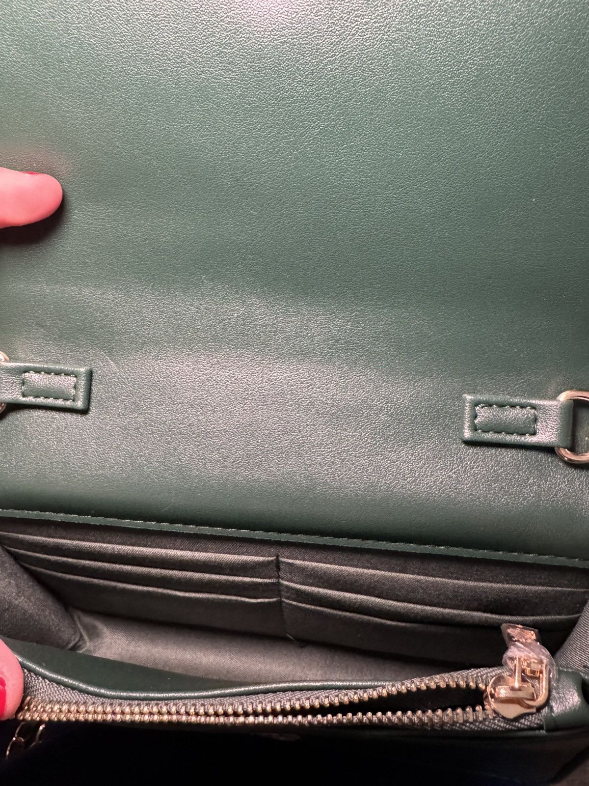 Bebe New Bebe Quilted Dark Green Crossbody Bag Size ONE SIZE - 11 Thumbnail