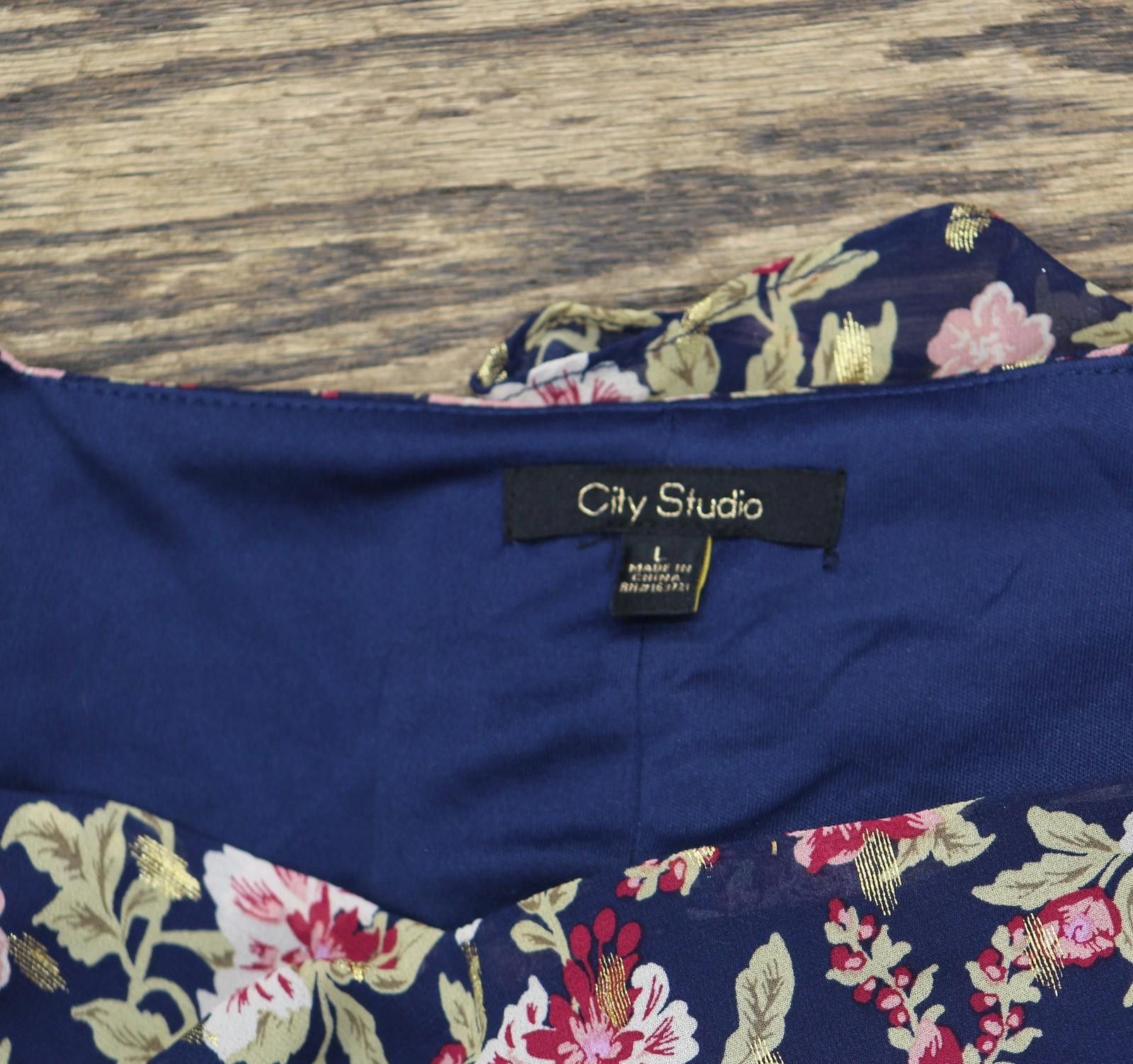 Other Nwt City Studios Fit Flare Dress Belted Navy Blue / Wine L Size L / US 10 / IT 46 - 4 Thumbnail
