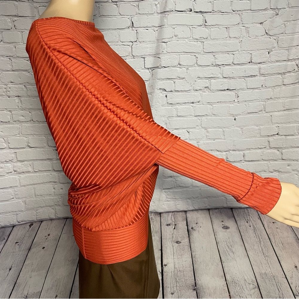 Other NWT New Parisian Asymmetrical Long Sleeve Orange Top Made i Size S / US 4 / IT 40 - 4 Thumbnail