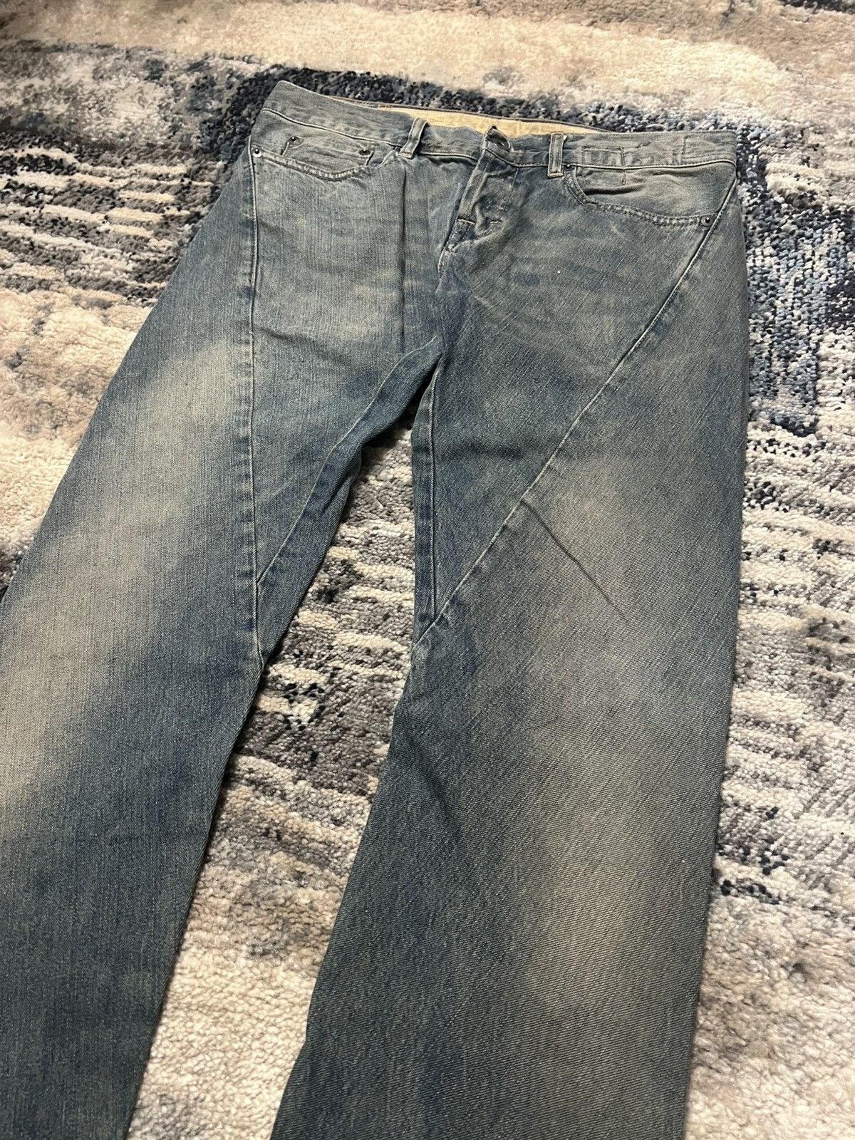 Rick Owens Olmar and Mirta FW07 Mudwash Delave Dust Spiral Denim Size US 30 / EU 46 - 2 Thumbnail