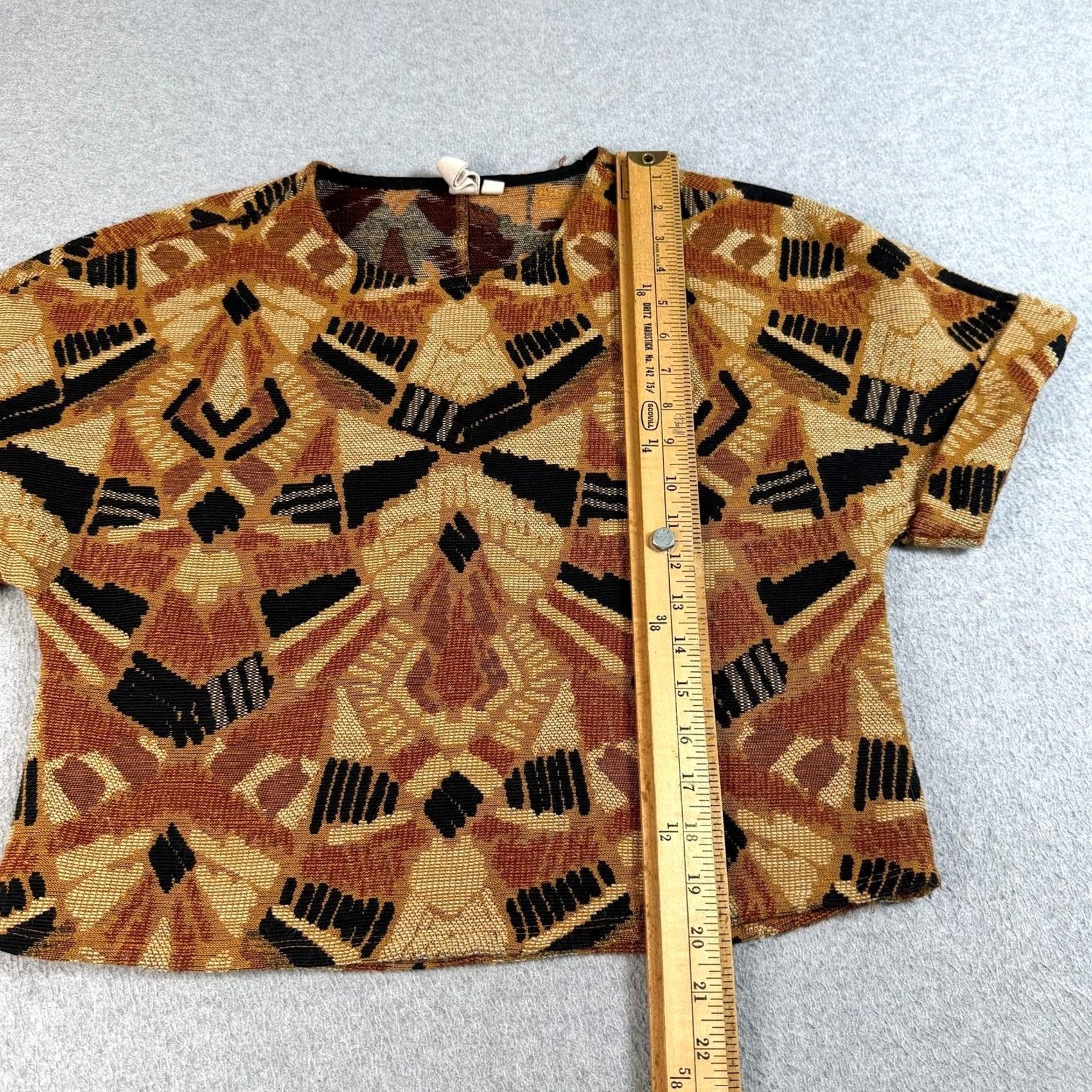 Vintage Dolan Shirt Womens S Brown Women Seraphina Tapestry Woven Cropped Boho Made USA Size S / US 4 / IT 40 - 7 Thumbnail