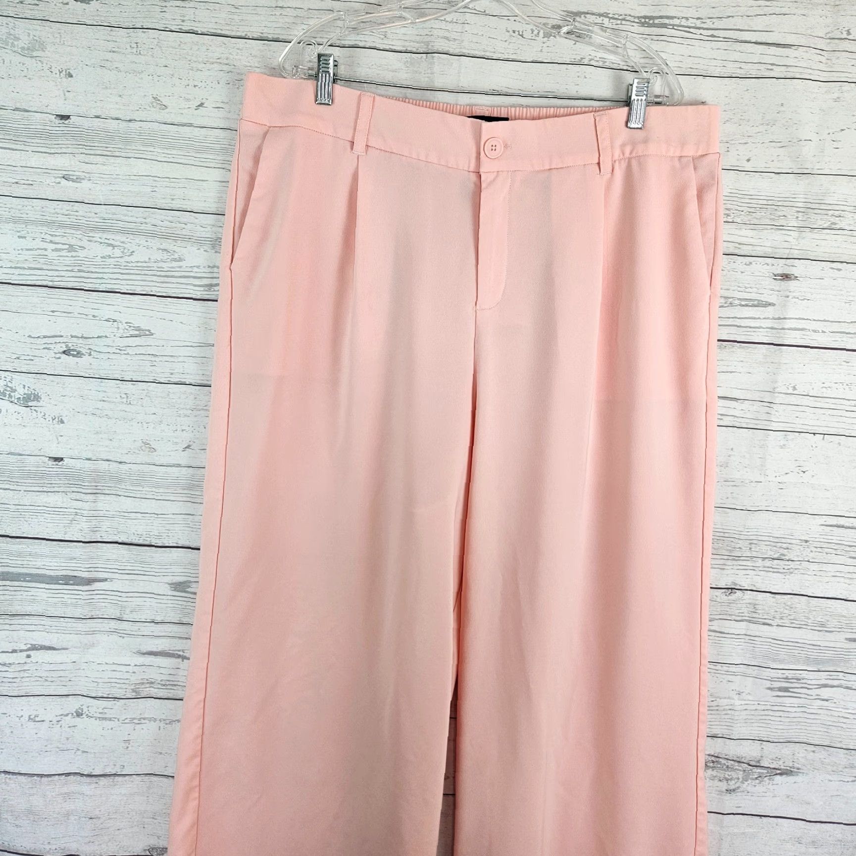 Torrid Torrid Womens Wide Leg Pants Sz 18 Solid Pink High Rise Size 40" / US 18 - 2 Thumbnail