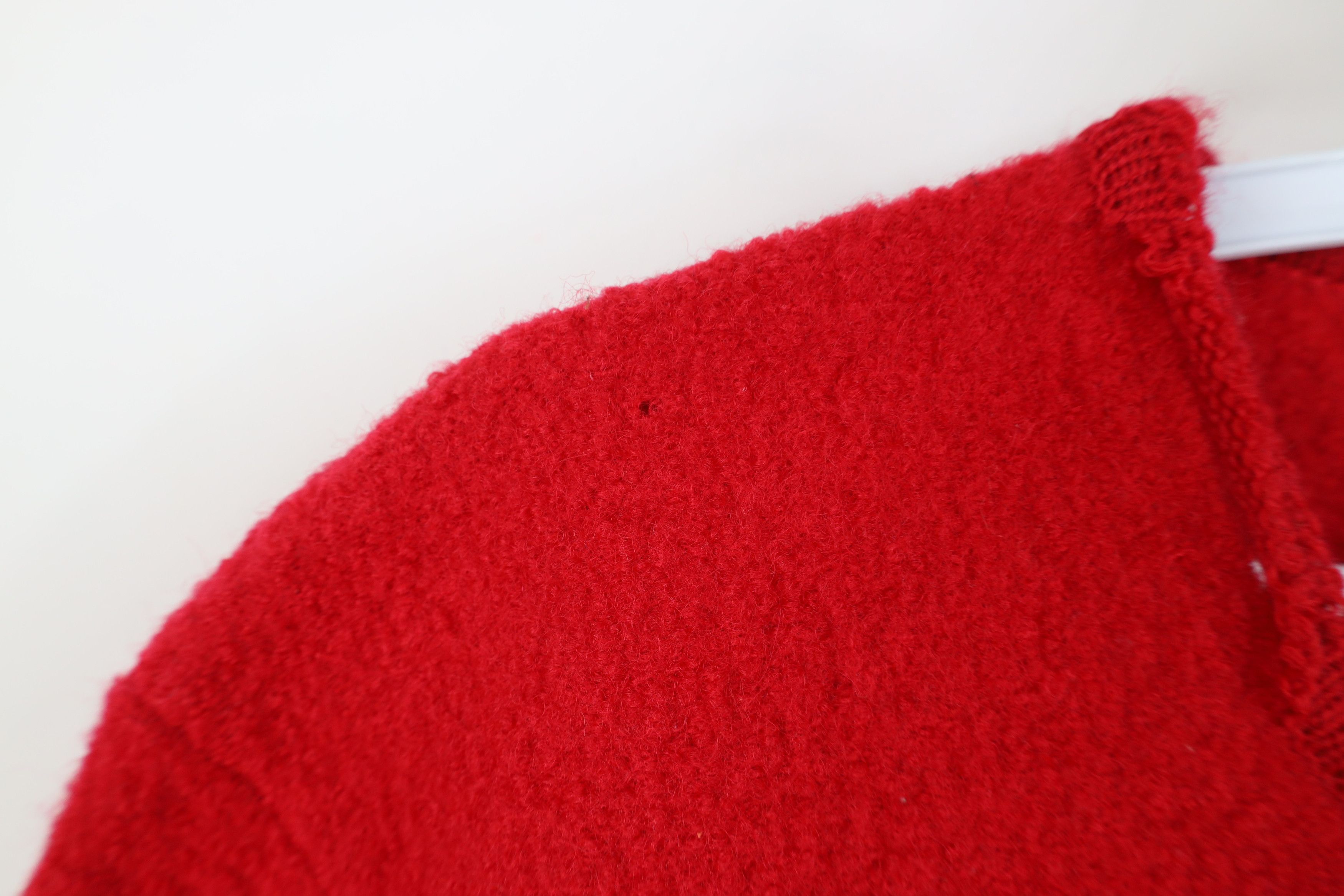 Orvis Vintage 90s Orvis Boiled Wool Cardigan Sweater Red Size L / US 10 / IT 46 - 5 Thumbnail