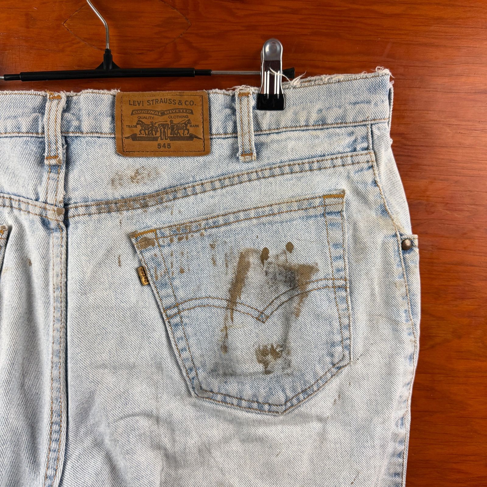 Levi's Vintage Levi's Denim Shorts 545 Light Washed 38" Size US 38 / EU 54 - 6 Thumbnail