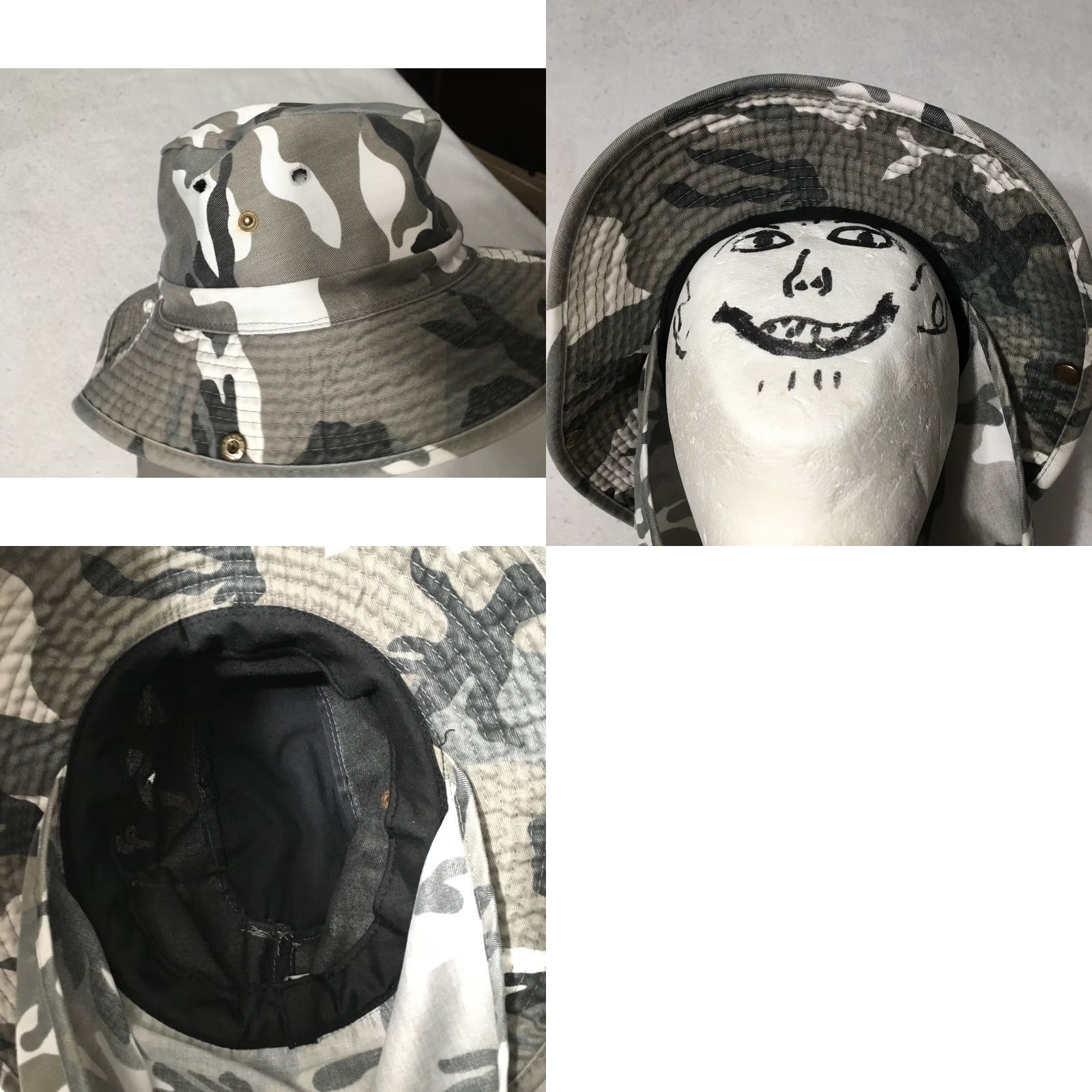 Vintage Desert Camo Bucket Hat Cap Men's Fishing Outdoors Neck Flap 65/35 Size ONE SIZE - 8 Thumbnail