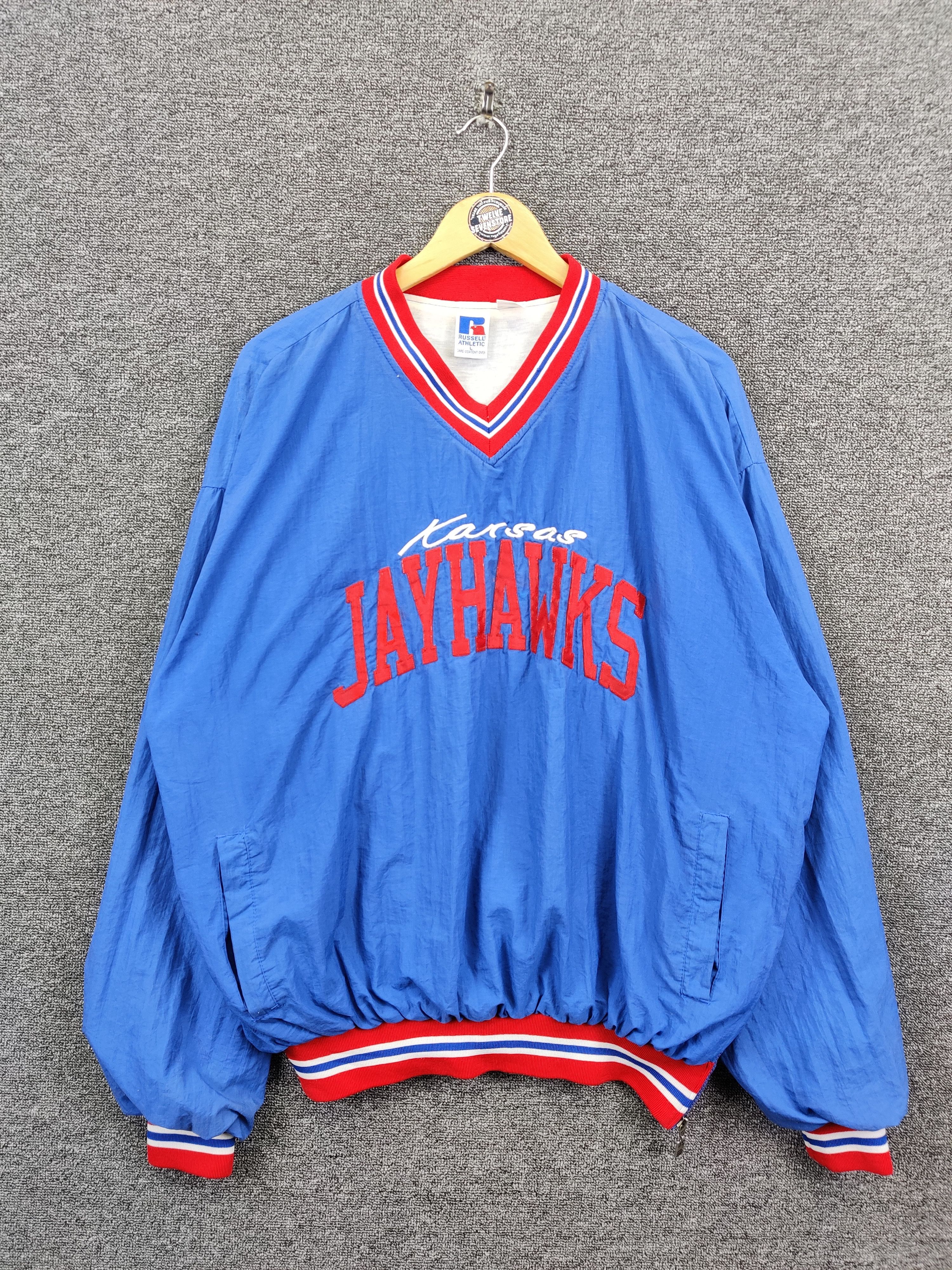 Russell Athletic Russell Athletic Kansas Jay Hawks V Neck Nylon Jacket Size US L / EU 52-54 / 3 - 1 Thumbnail