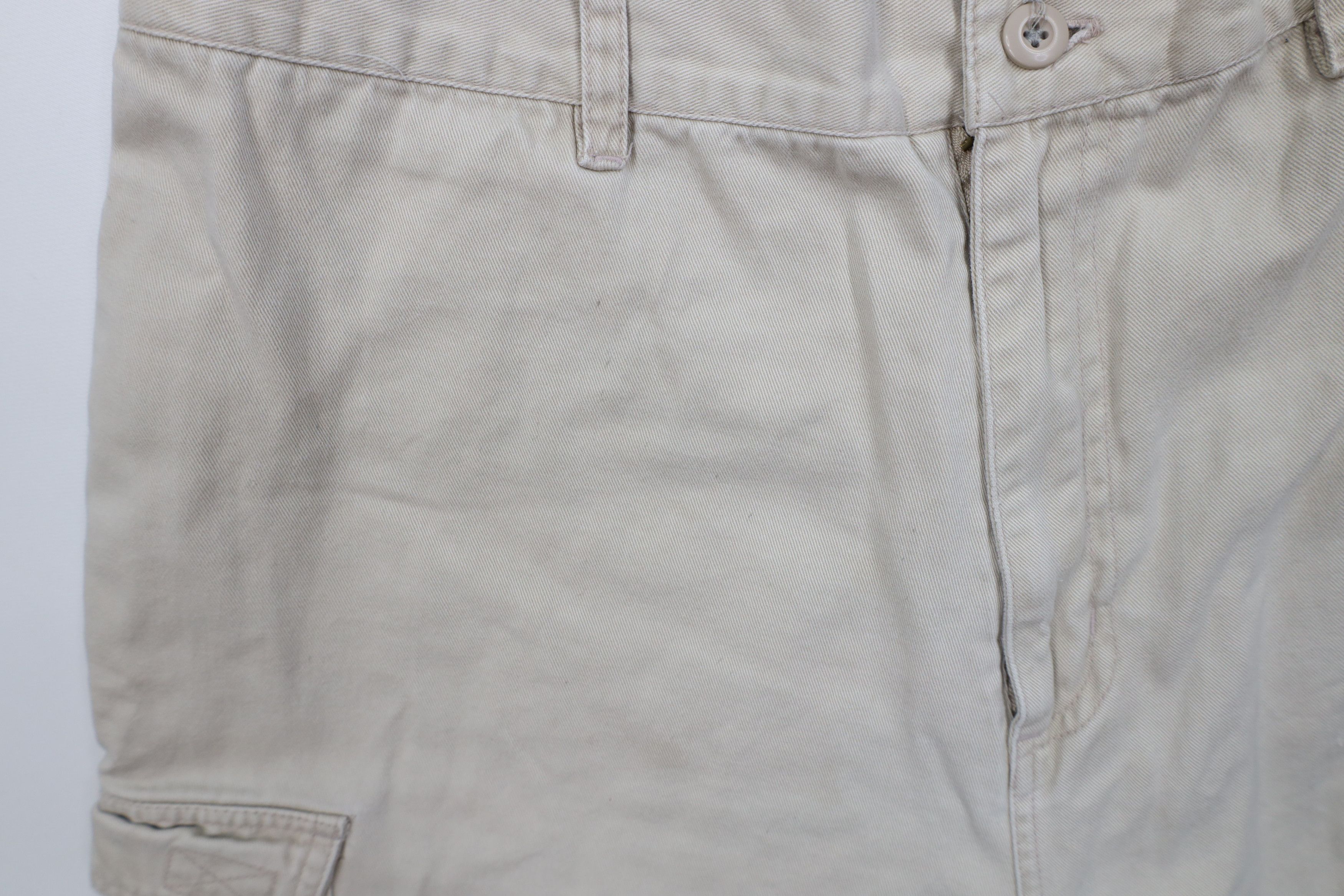 Vintage Vintage 90s Streetwear Above Knee Cargo Shorts Beige Cotton Size US 36 / EU 52 - 5 Thumbnail
