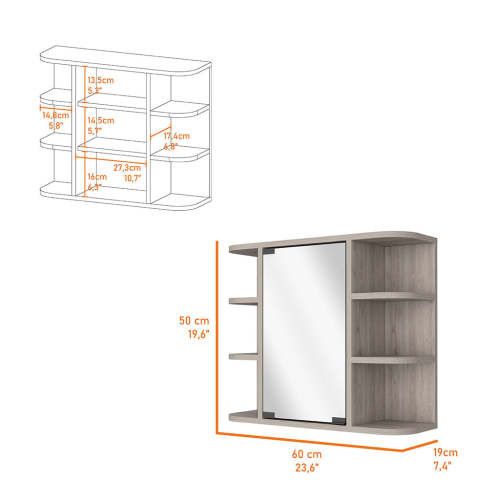 Designer × Homemade Valdez Medicine Cabinet With Six Shelves, Mirror Cabinet Size US L / EU 52-54 / 3 - 4 Thumbnail