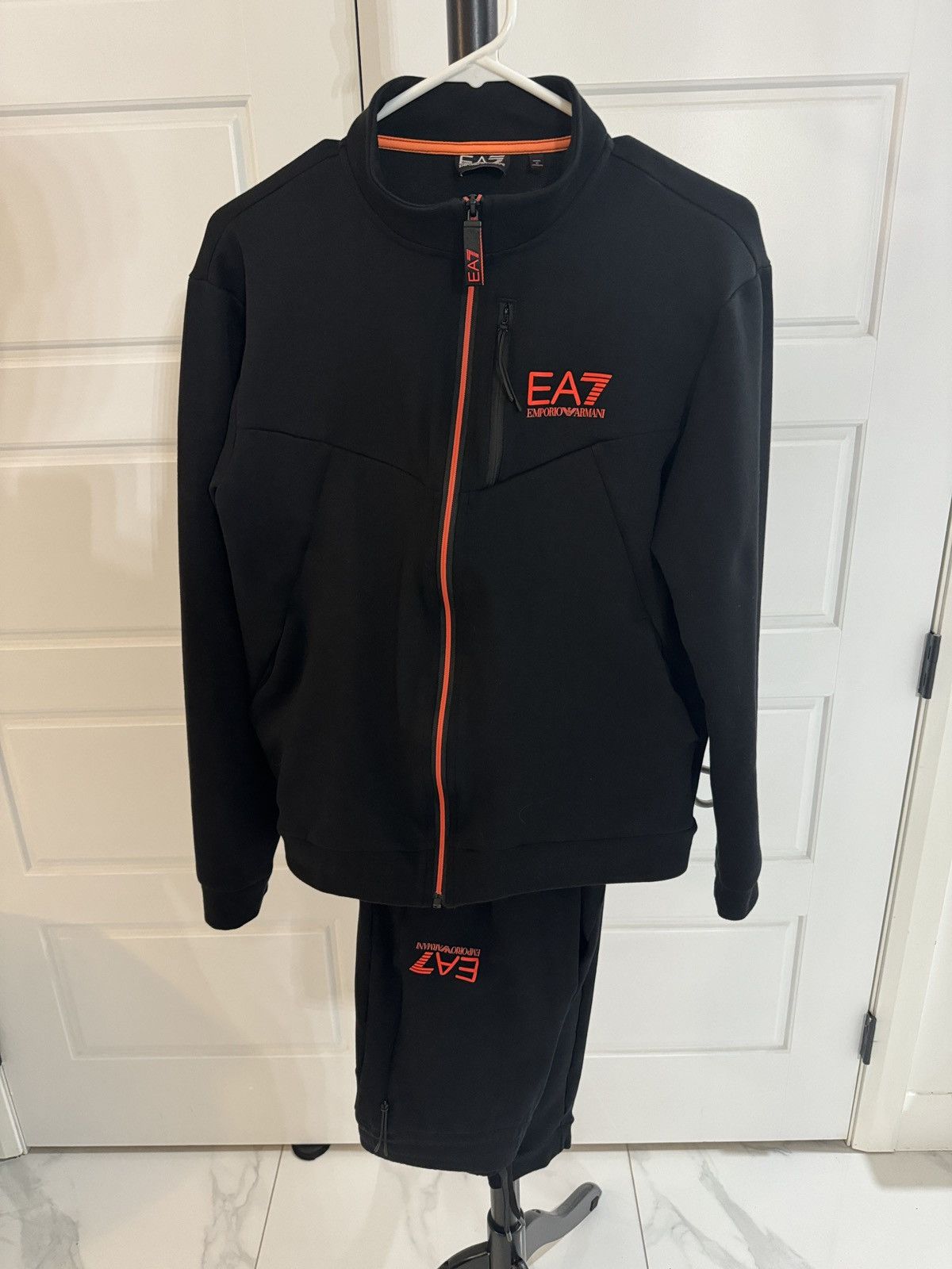 image of Emporio Armani Dynamic Athlete Tracksuit (Full Tracksuit, Medium Men’S) in Black, Men's