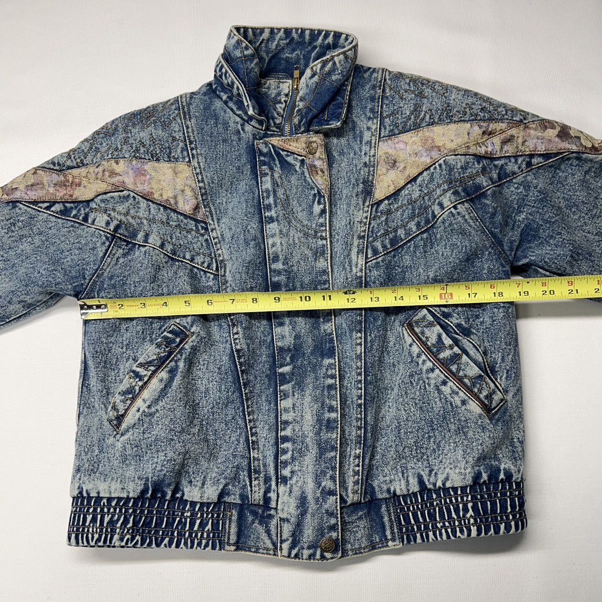 Faded Glory × Vintage Vintage Faded Glory Denim Jacket Bomber Floral Faded Y2K 90s Size M / US 6-8 / IT 42-44 - 21 Thumbnail