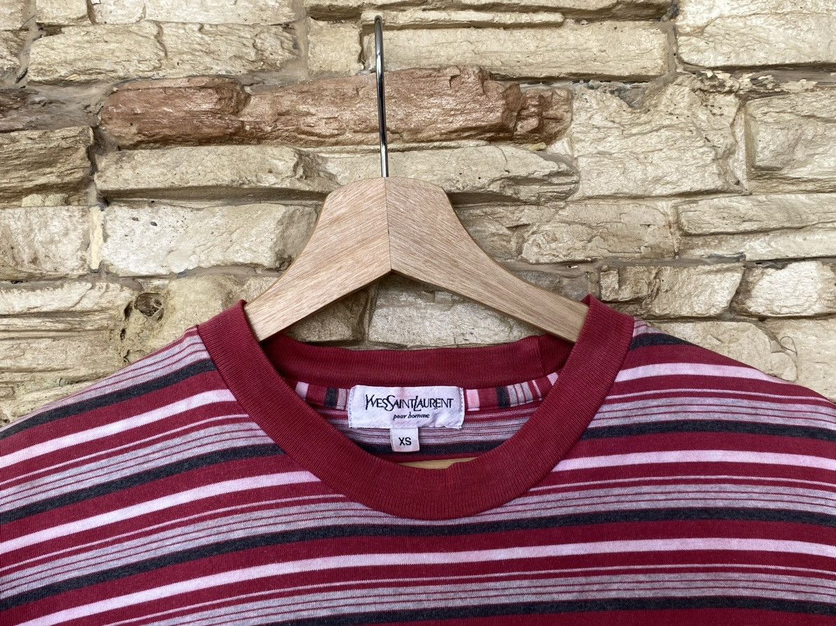 Vintage Vintage Yves Saint Laurent Pour Homme Stripe Tees Size US XS / EU 42 / 0 - 6 Thumbnail