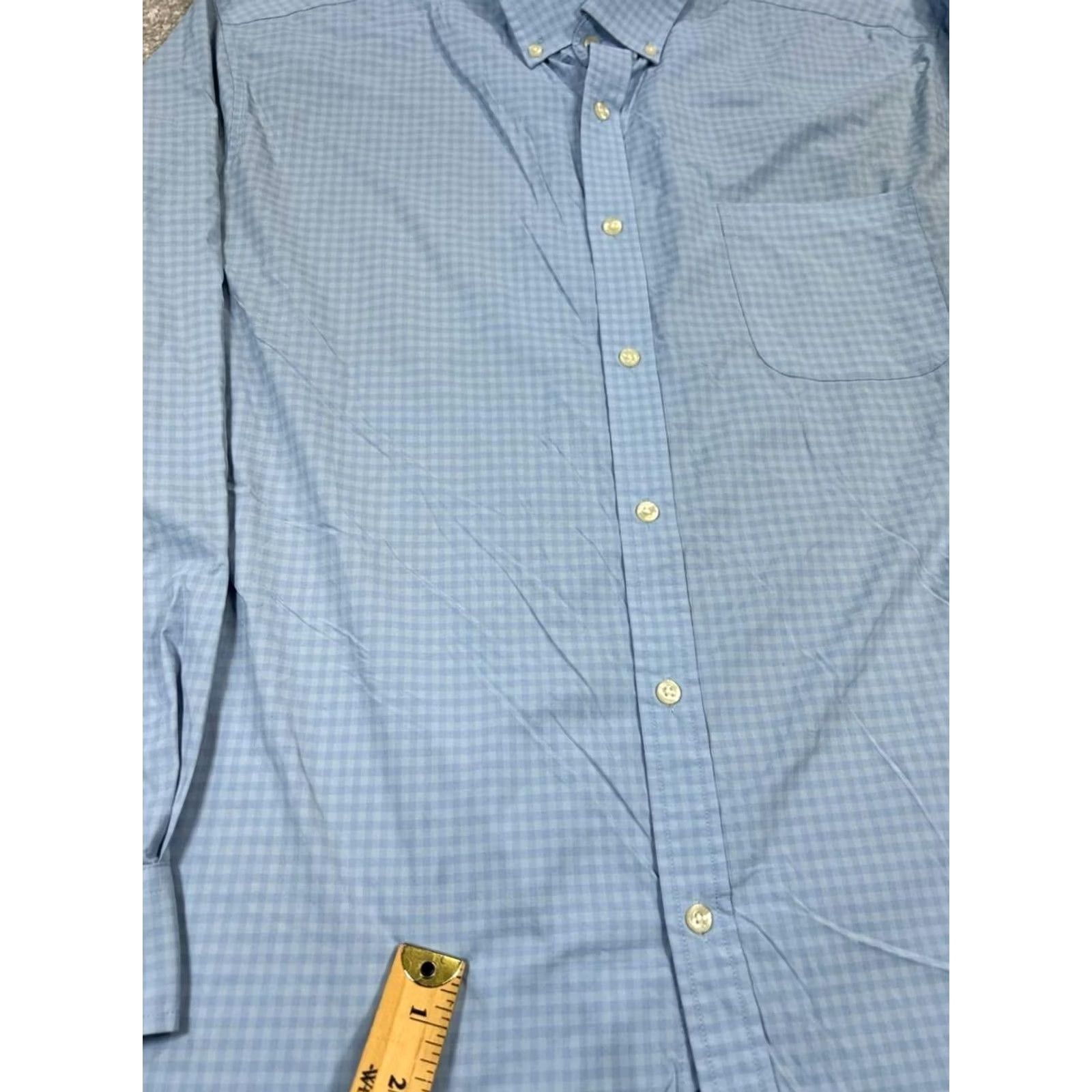 Vineyard Vines Vineyard Vines Button-Up Shirt Mens 2XL Blue Check Nylon Regular Collared Long Sleeve Shirt Mens Blue Check Up 2XL Size US XXL / EU 58 / 5 - 5 Thumbnail