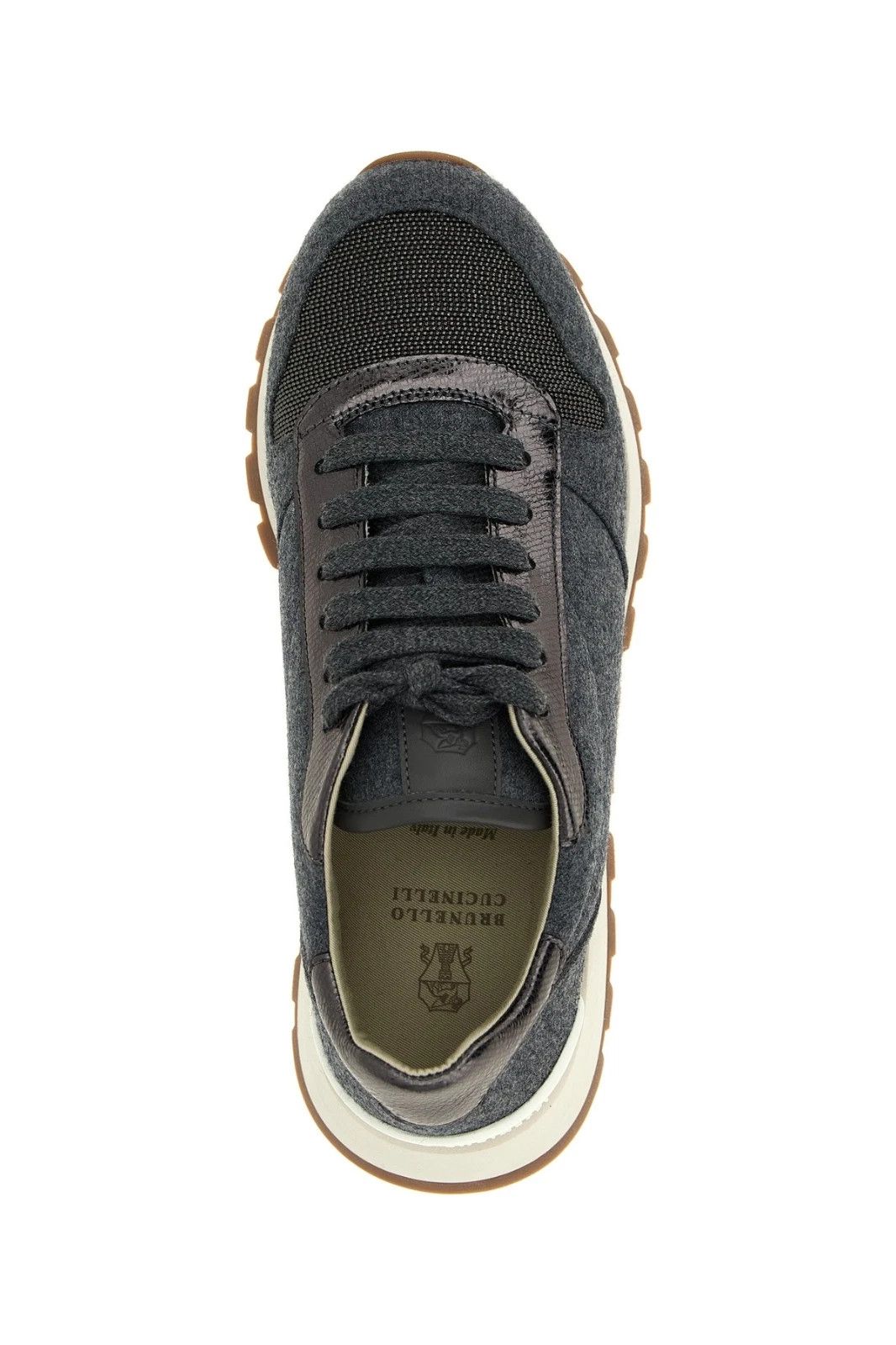 Brunello Cucinelli BRUNELLO CUCINELLI Gray Wool Sneakers NEW AUTH Size US 8 / IT 38 - 4 Thumbnail