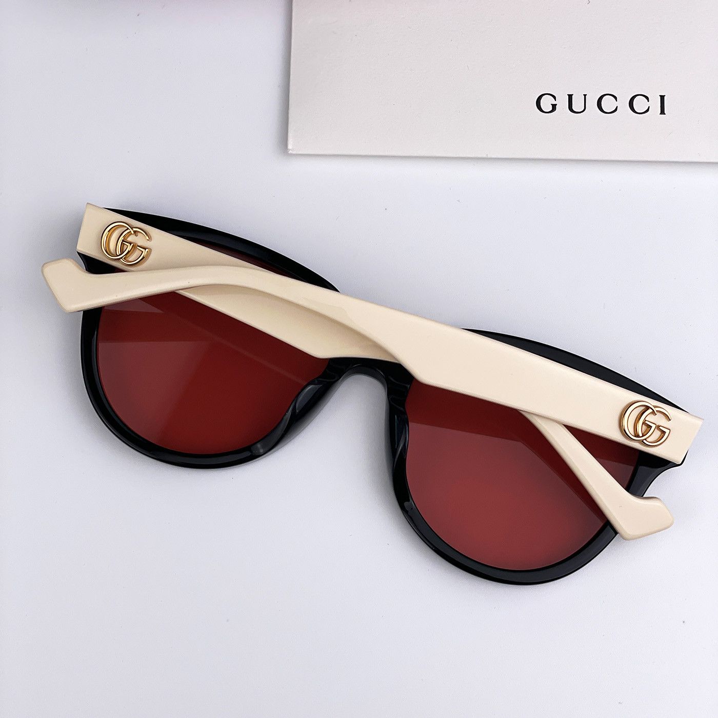 Gucci NEW Gucci GG0960SA 004 Black White Orange Women Sunglasses Size ONE SIZE - 9 Thumbnail
