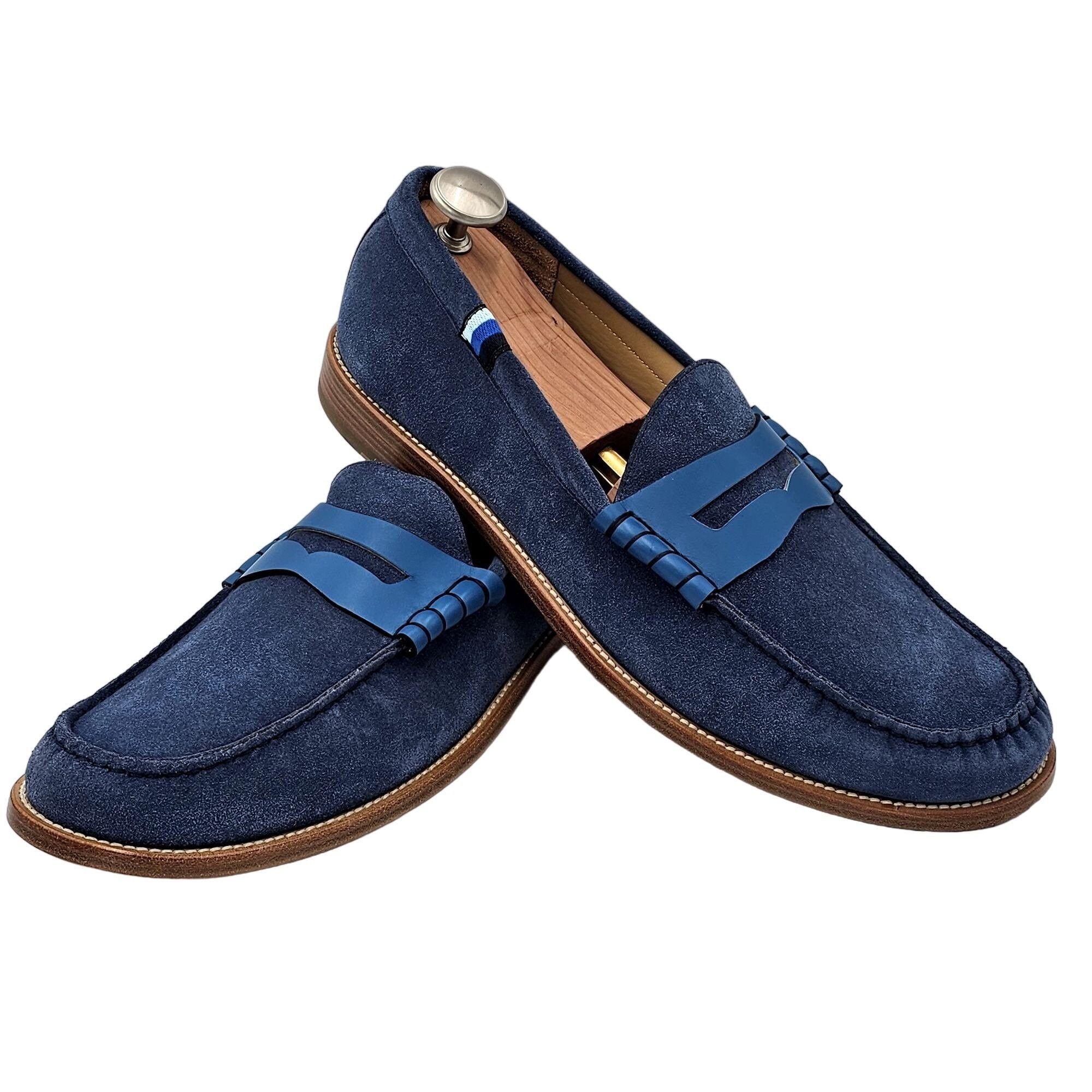 Other NEW Blue Scarpa Italy Men's 15 Blue Dress Shoes Penny Loafer Size US 15 / EU 48 - 12 Thumbnail