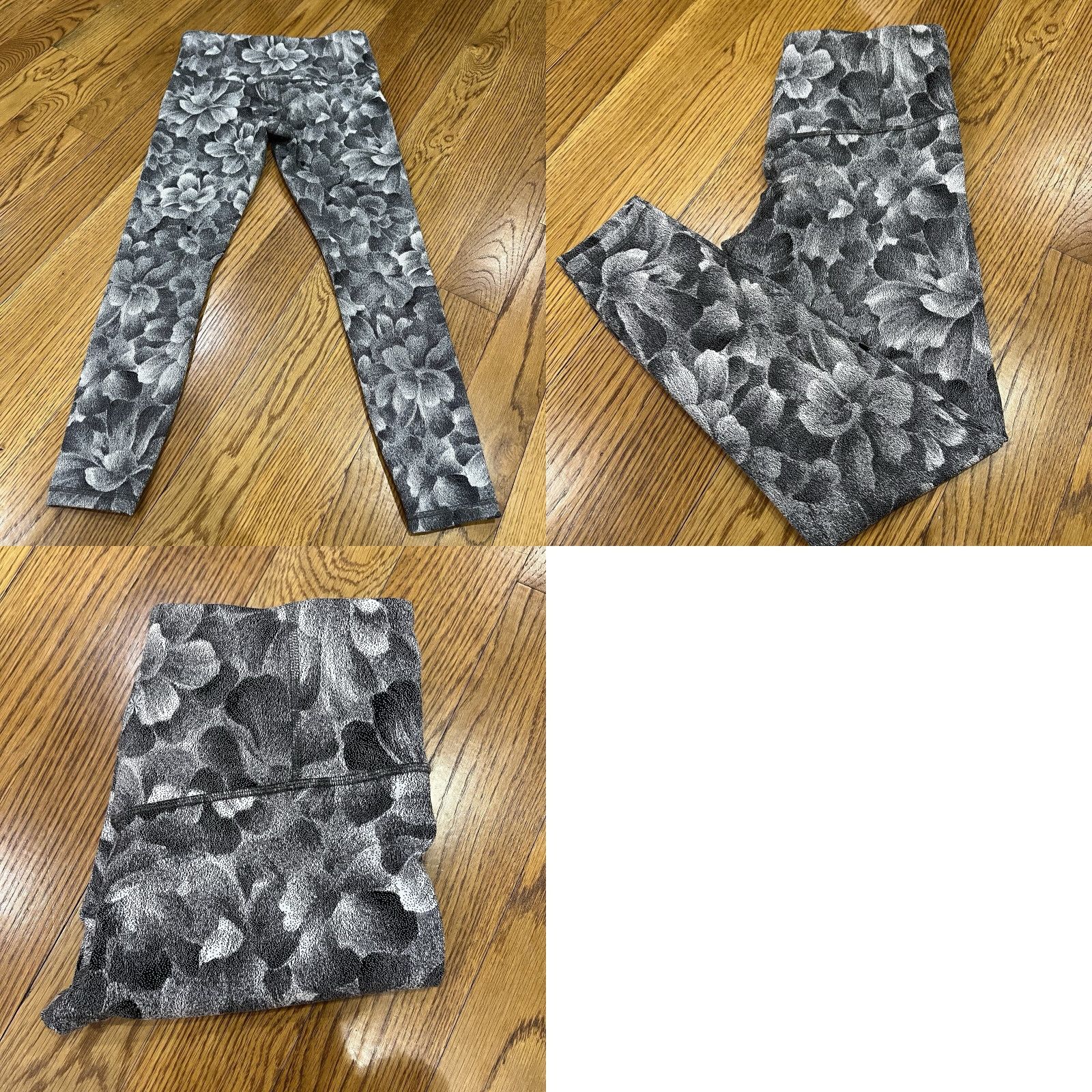 Athleta VINTAGE Athleta Women's Pants Skinny Leg Textured Tights Bohemian Floral Mid Rise Size Medium Chakra Floral Black/Seasalt Size ONE SIZE - 8 Thumbnail