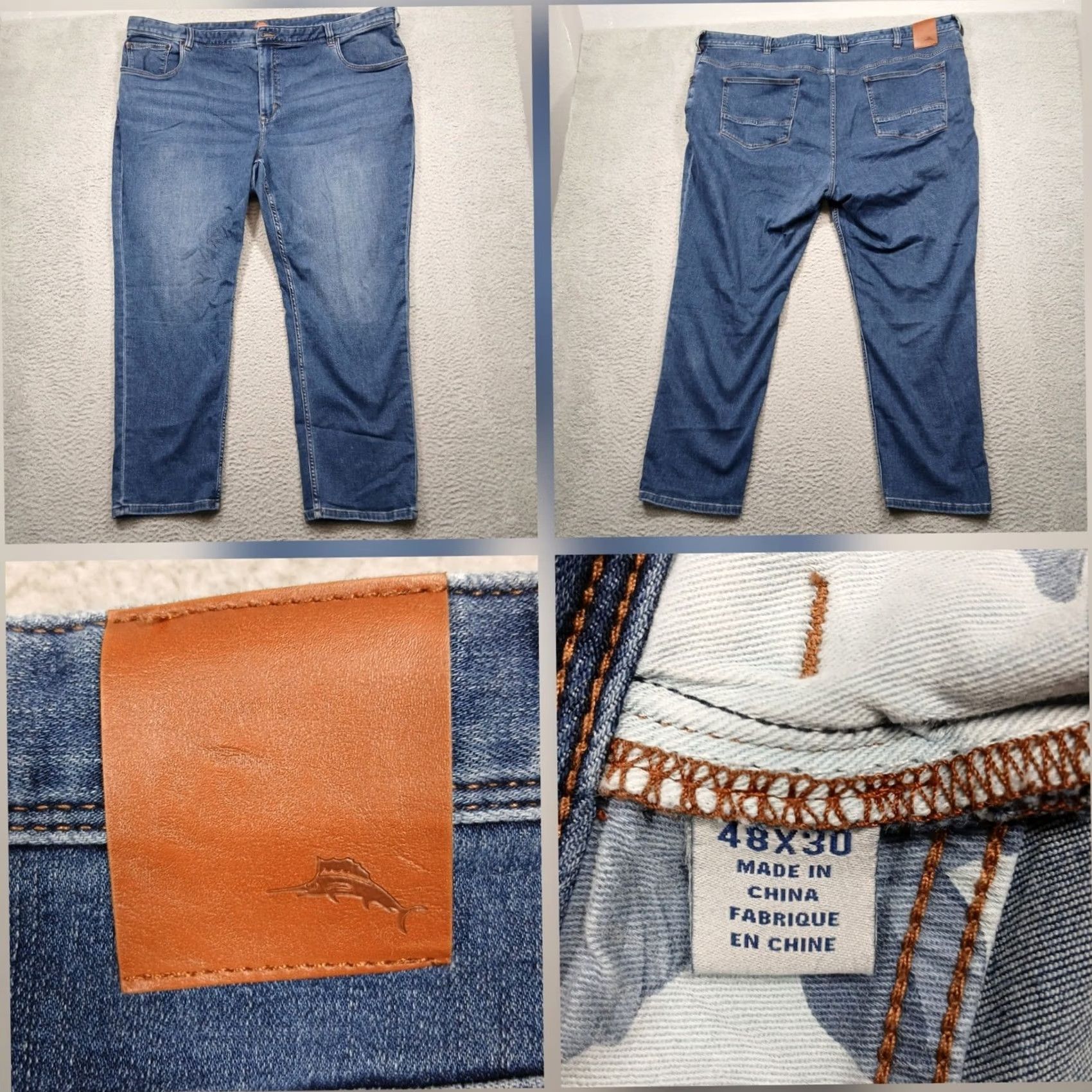 Tommy Bahama Tommy Bahama Jeans Mens 48x30 Blue Denim Marlin Patch Logo Relaxed Fit Big & Tall Size US 32 / EU 48 - 2 Thumbnail
