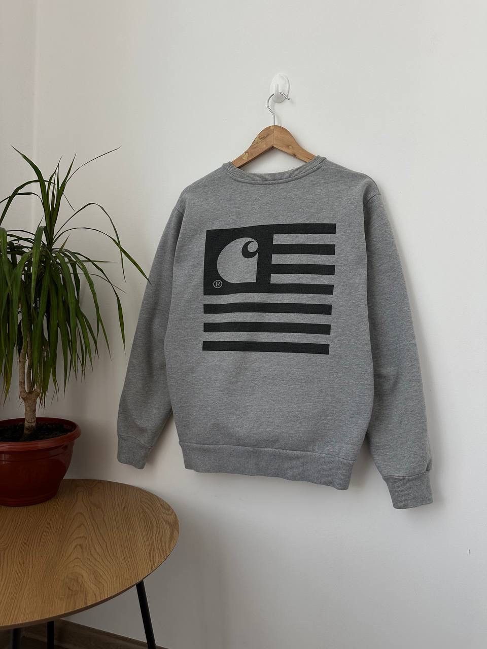 Carhartt × Carhartt Wip × Vintage Vintage Carhartt State Sweat Flag Gray Big Logo Sweatshirt Size US M / EU 48-50 / 2 - 7 Thumbnail