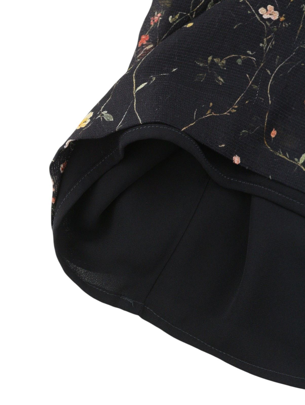 R13 RAGLAN SLEEVE BABYDOLL S Floral Black Wool Silk Dress 89923 Size S / US 4 / IT 40 - 7 Thumbnail