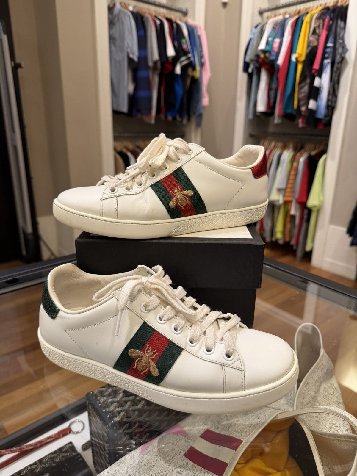 Gucci Gucci Ace Low Sneaker - Embroidered Bee Size US 5.5 / IT 35.5 - 2 Thumbnail