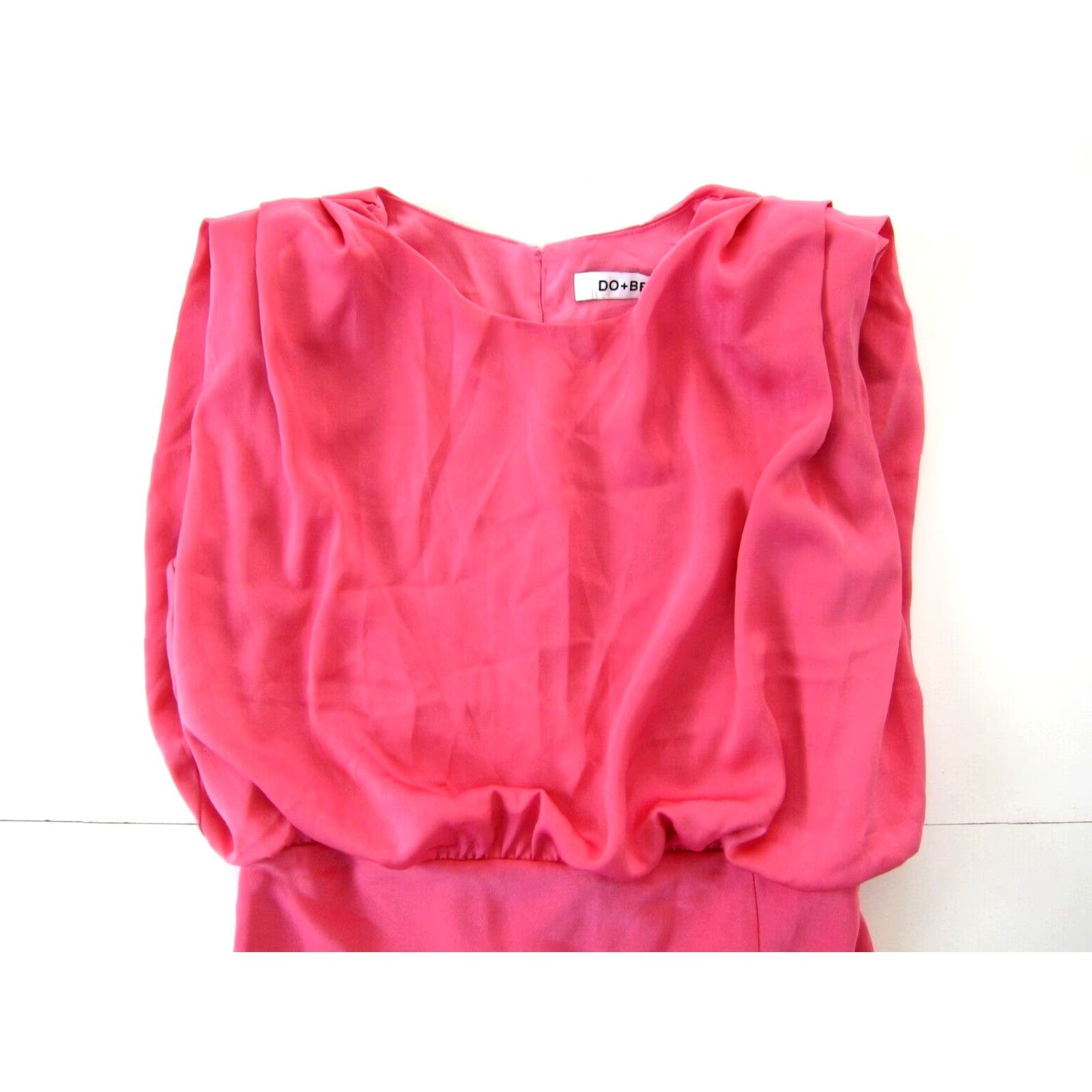 Vintage DO+BE Pink Silky Sleeveless High Neck Sheath Cocktail Prom Dress M Size M / US 6-8 / IT 42-44 - 3 Thumbnail