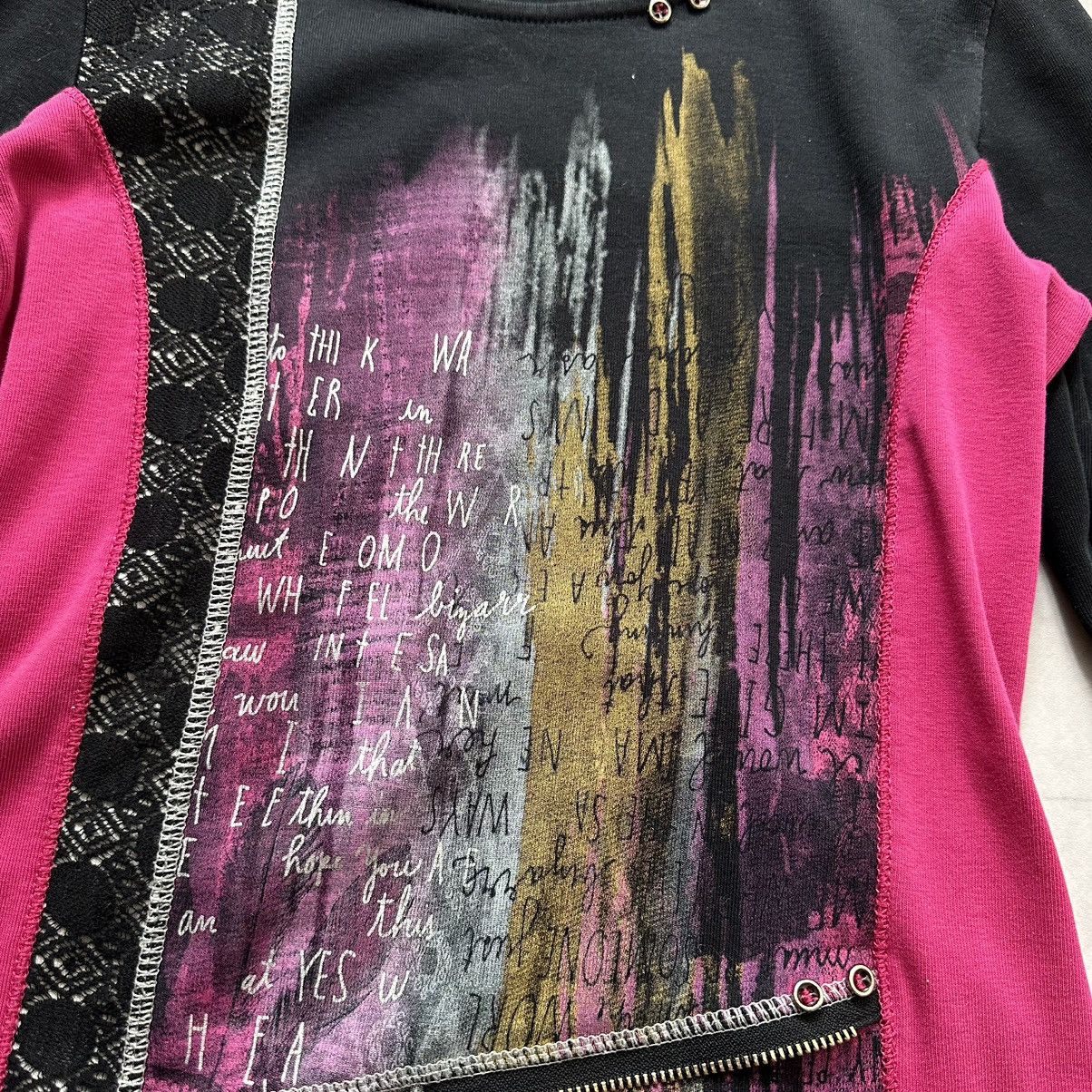 Hysteric Glamour × Undercover Y2K Painted Top Lace Long Sleeve Cop Copine Vibe Size S / US 4 / IT 40 - 7 Thumbnail