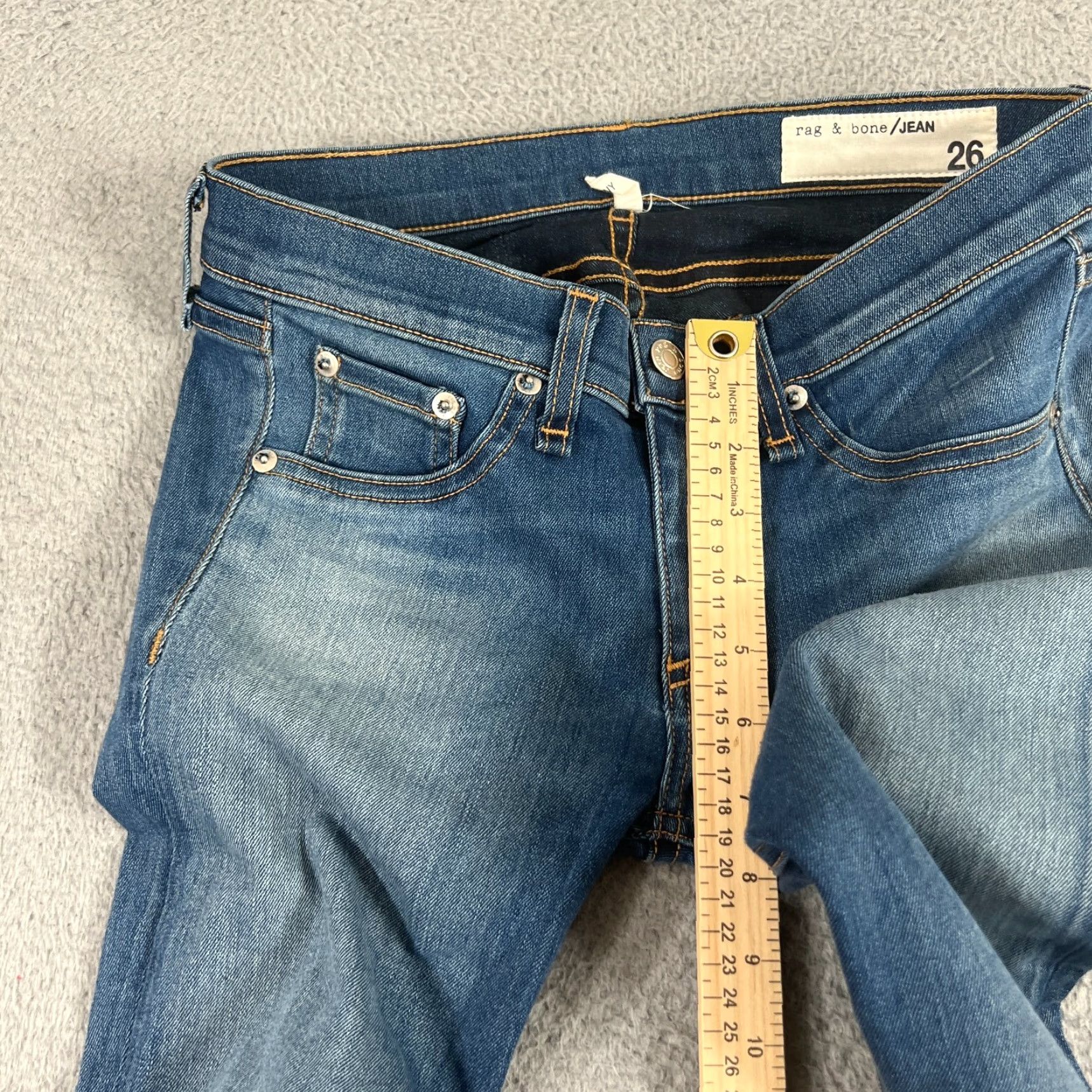 Rag & Bone VINTAGE rag & bone Women's Skinny Jeans Size 26 Medium Wash Denim Stretch Zip Fly USA Girls Size 26" / US 2 / IT 38 - 3 Thumbnail