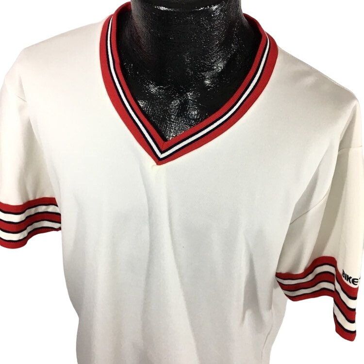 Other Vtg Bike White V Neck Red RINGER Jersey Streetwear T Shirt Size US XXL / EU 58 / 5 - 1 Thumbnail