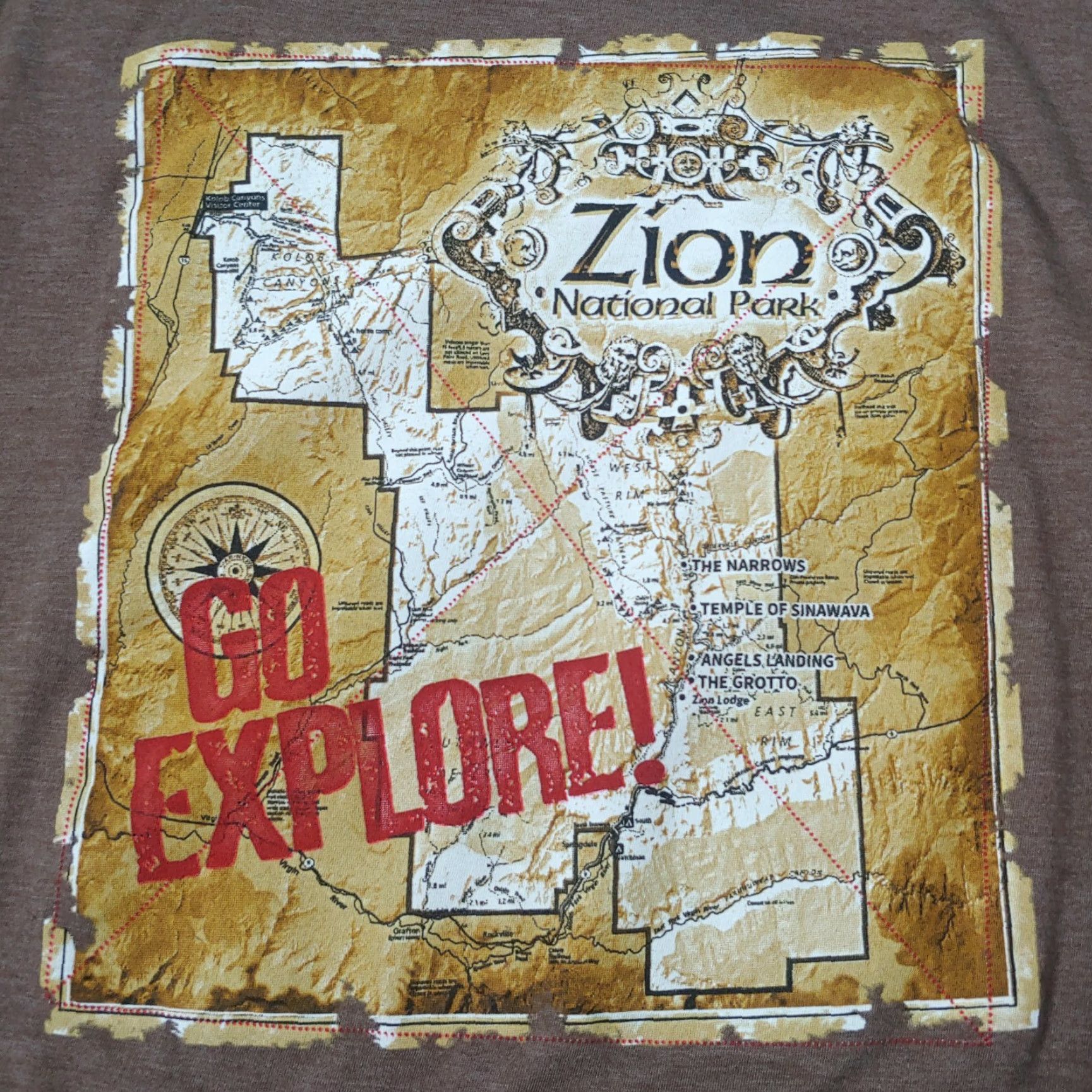 Vintage Zion National Park Shirt XL Brown Spectra Men Size US XL / EU 56 / 4 - 2 Thumbnail