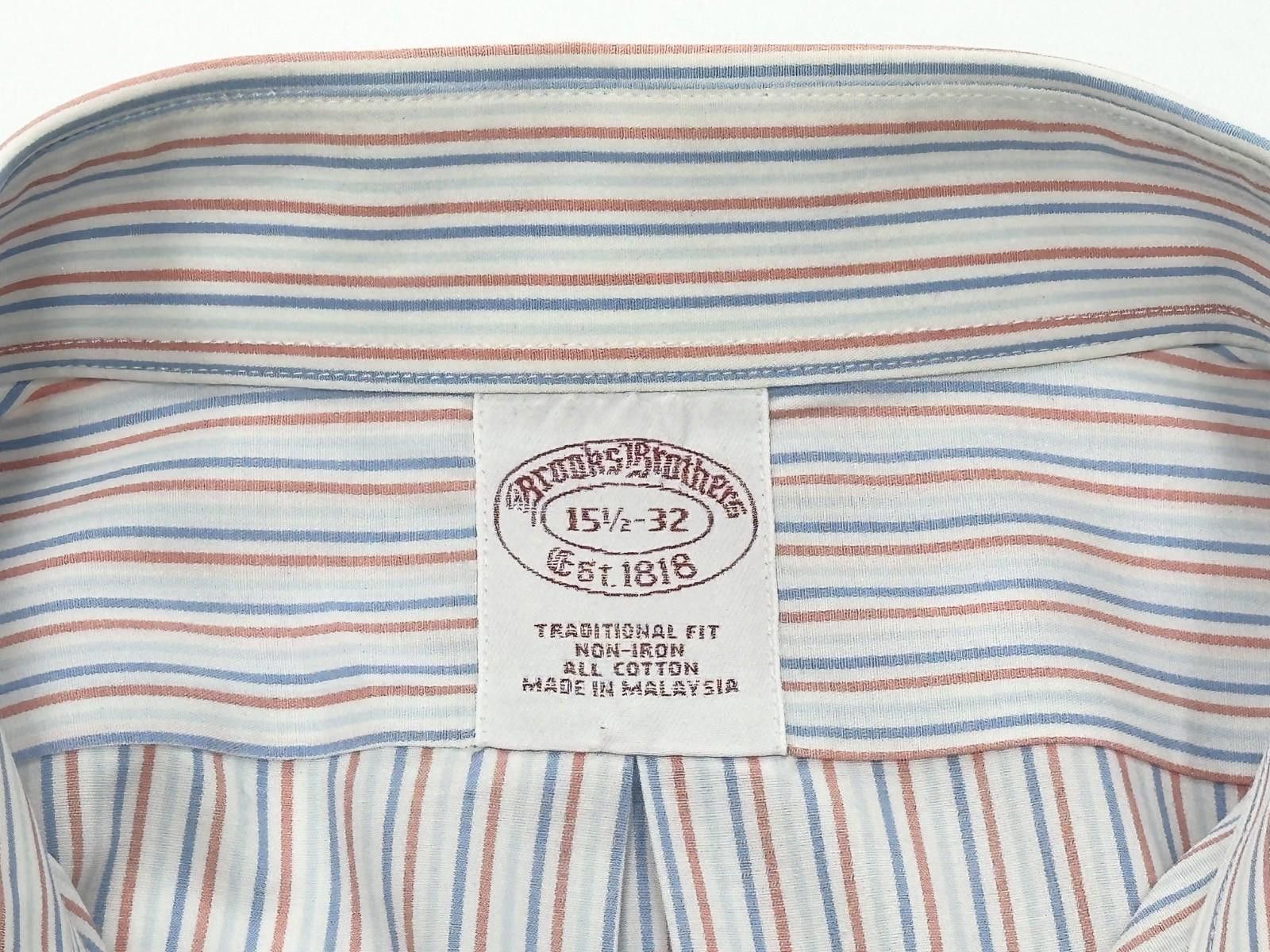 Brooks Brothers Brooks Brothers Striped Non Iron 100% Cotton Button Up Men M Size 38R - 3 Thumbnail