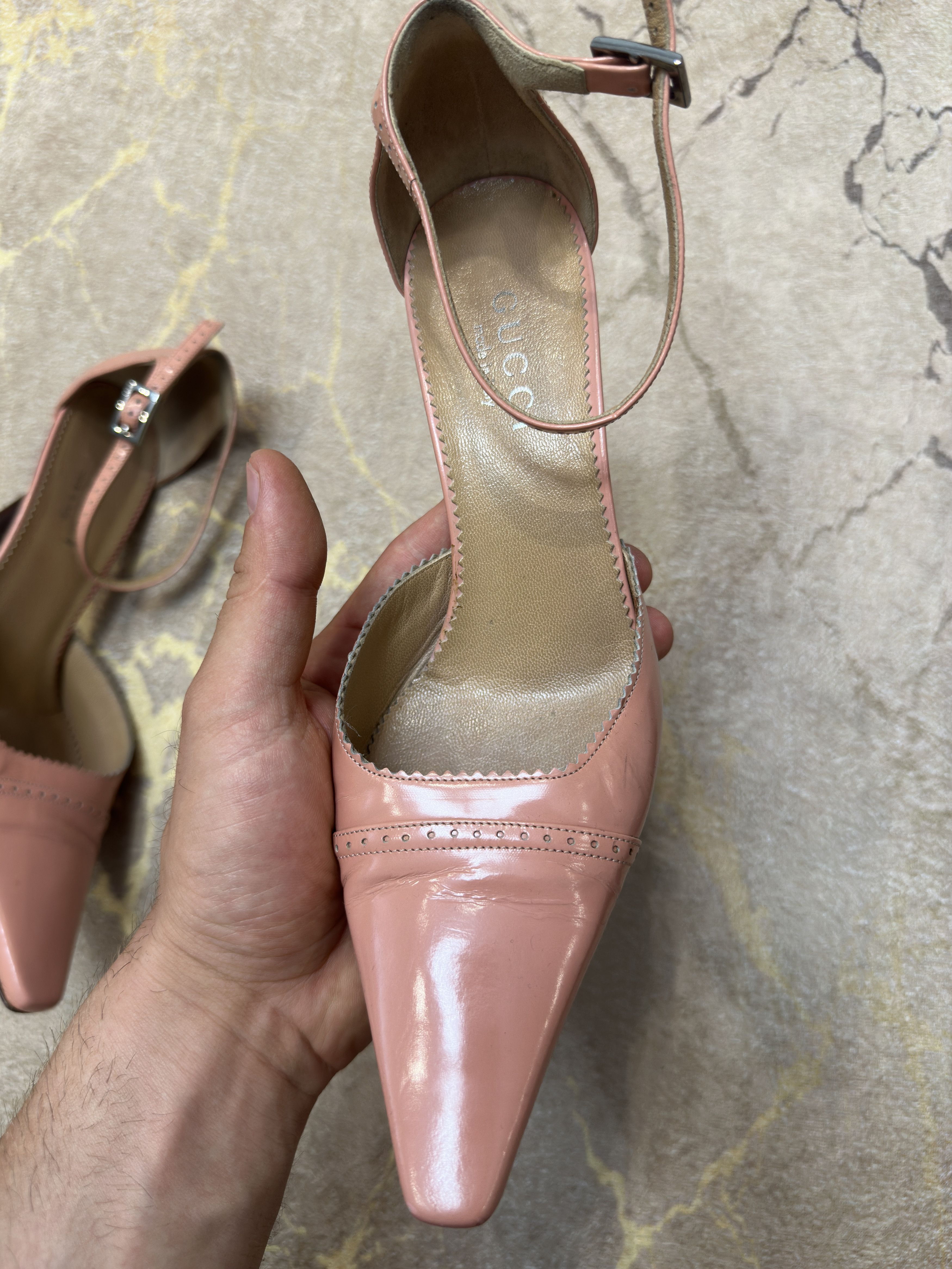 Gucci 985$ Gucci Exotic Ankle Strap Leather Shoes Size 37 C Eu 7 Size US 7 / IT 37 - 16 Thumbnail